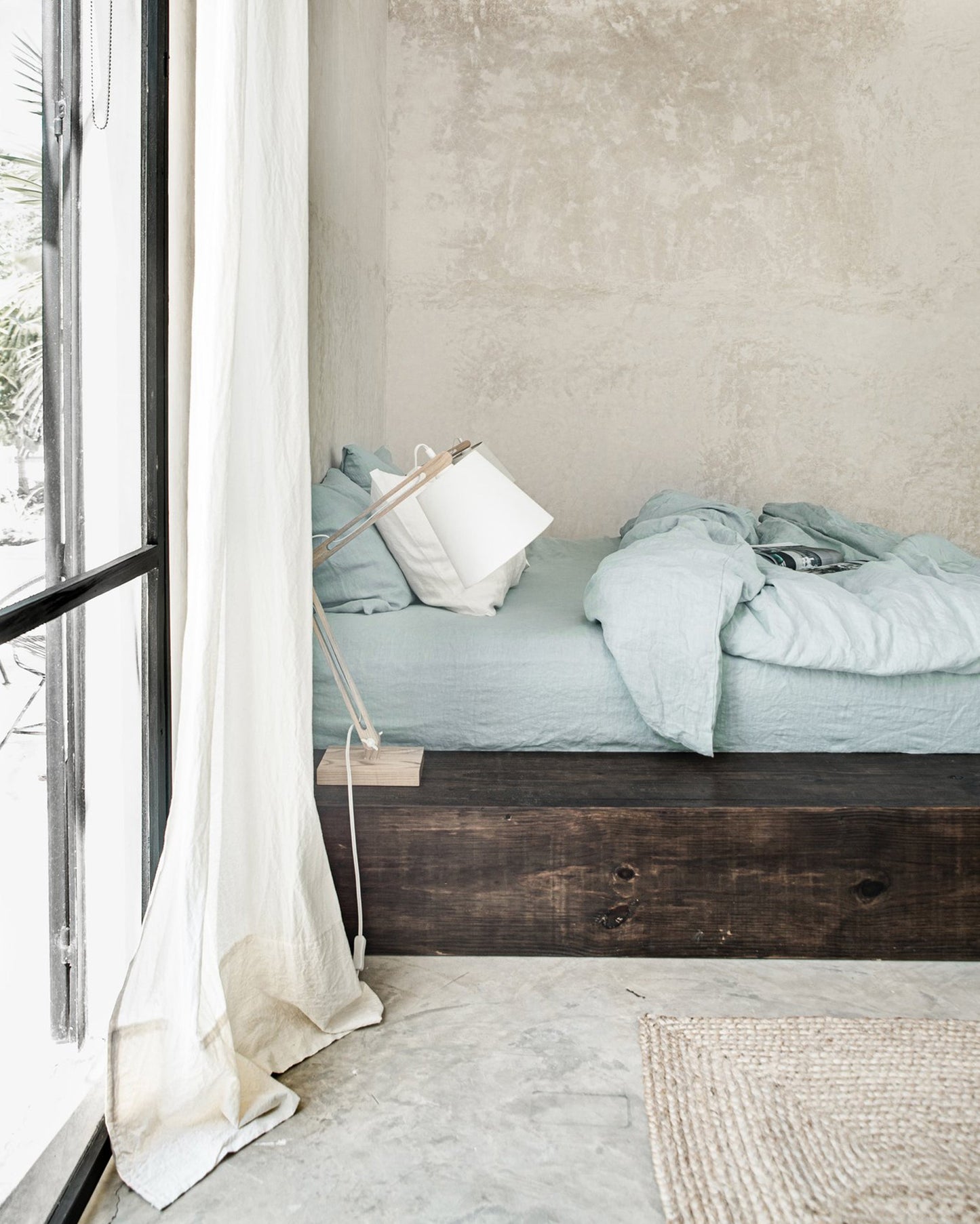 Dusty blue linen duvet cover set (3 pcs) - MagicLinen