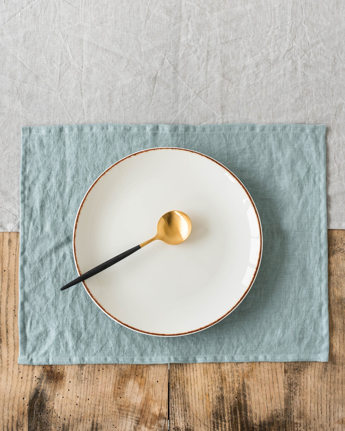 Dusty blue linen placemat set of 2 - MagicLinen