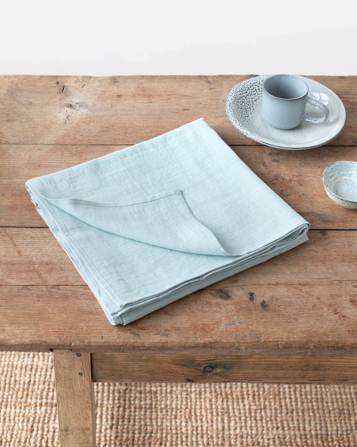 Dusty Blue Linen tablecloth - MagicLinen