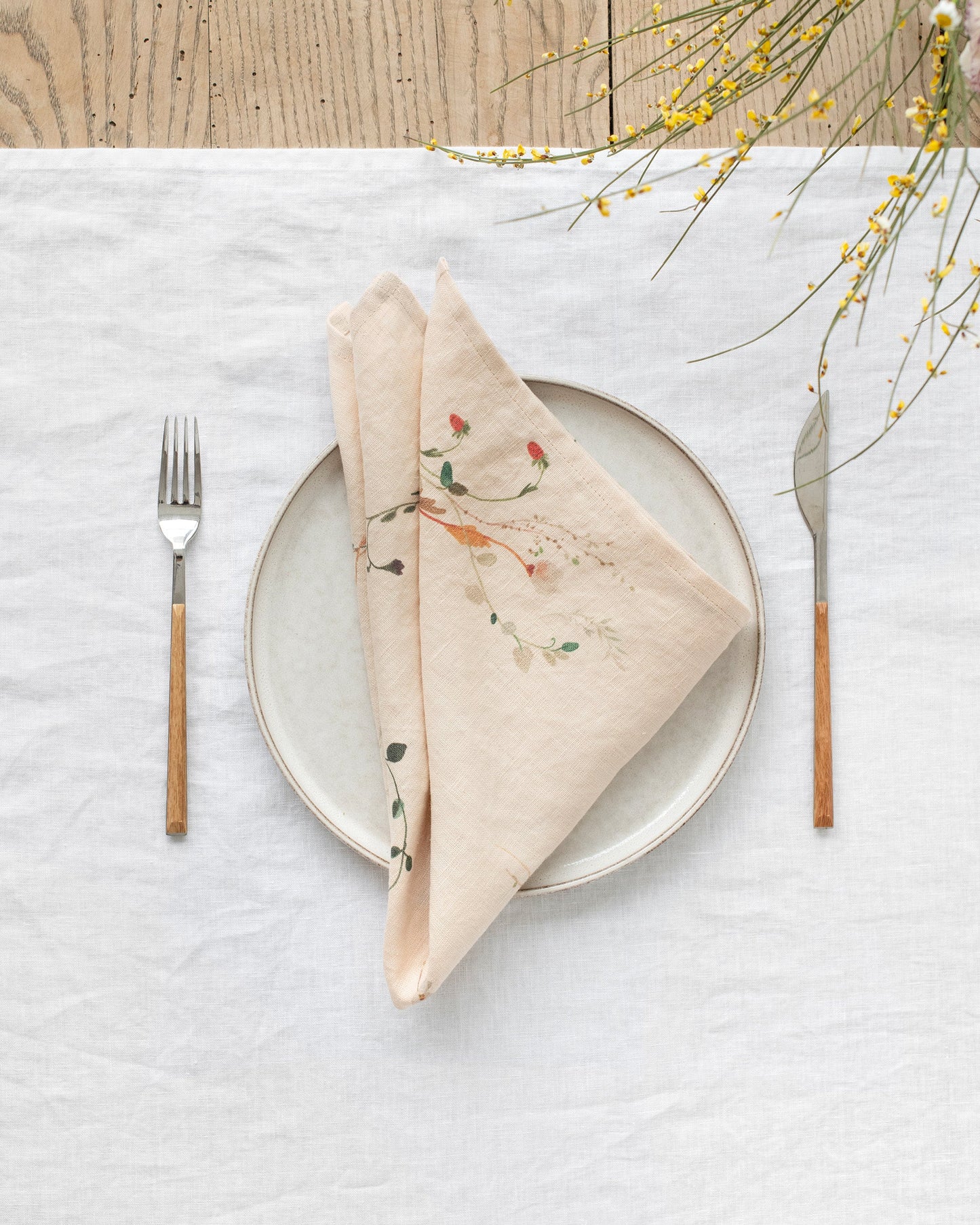 Floral print linen napkin set of 2 - MagicLinen