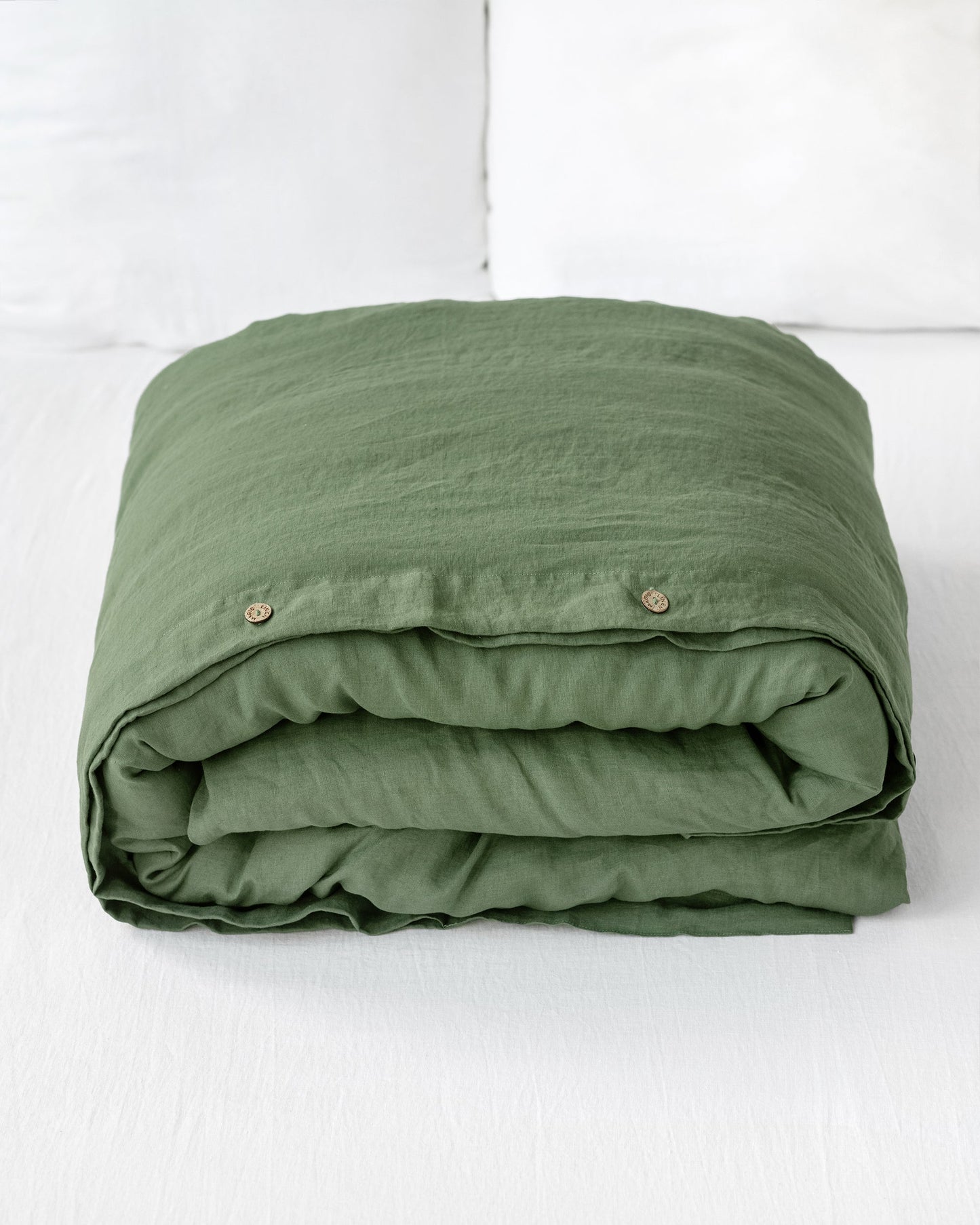 Forest green linen duvet cover - MagicLinen