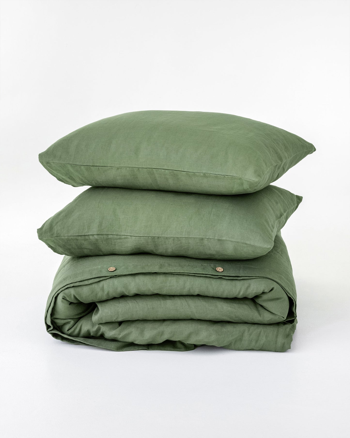 Forest green linen duvet cover set (3 pcs) - MagicLinen