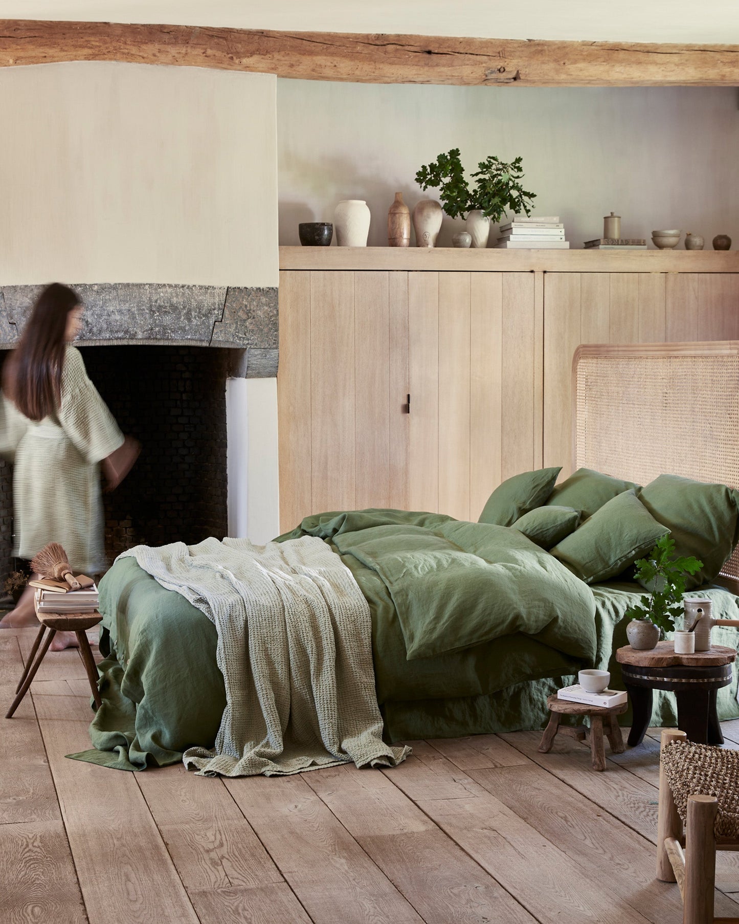 Forest green linen sheet set (4 pcs) - MagicLinen