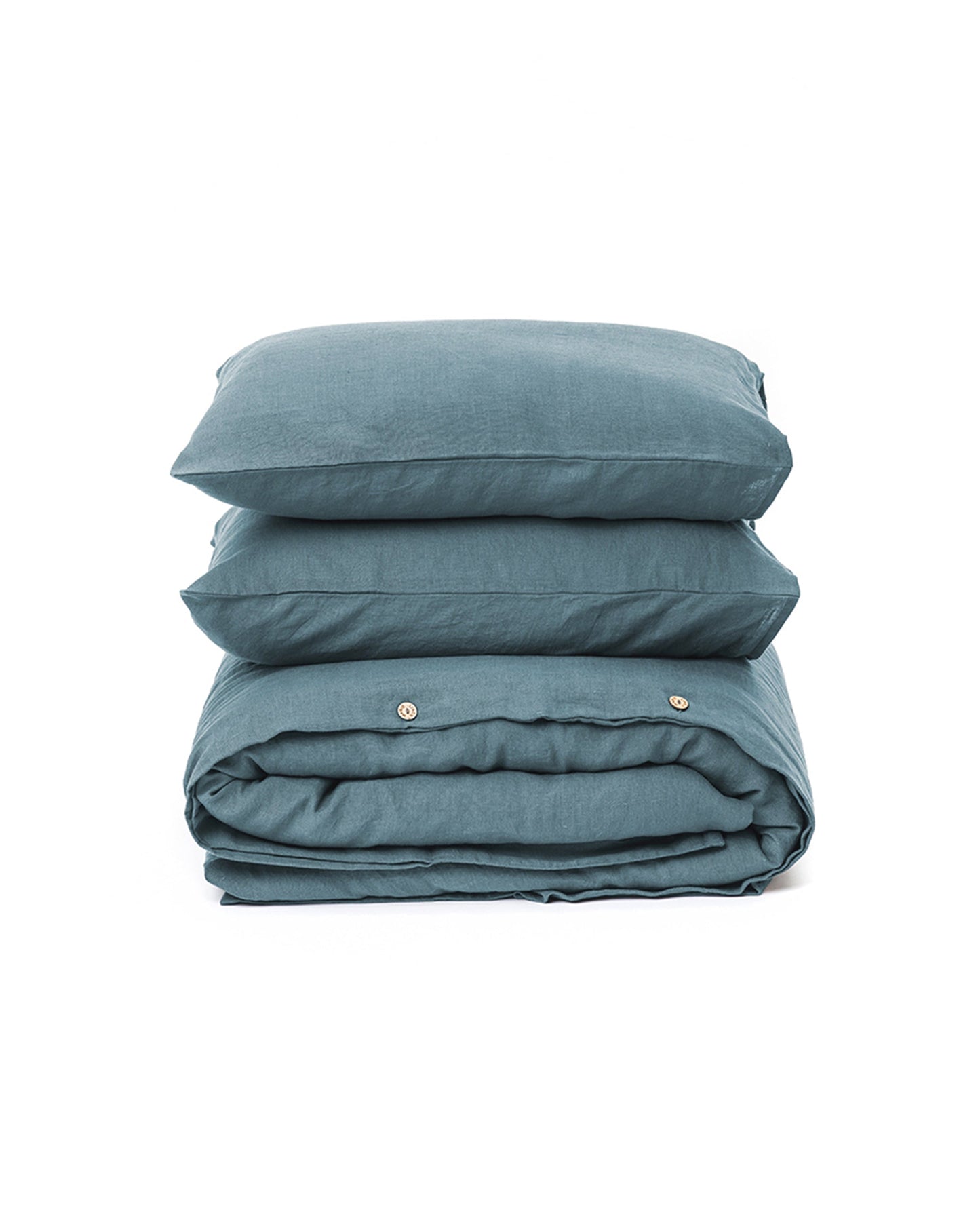 Gray blue linen duvet cover set (3 pcs) - MagicLinen
