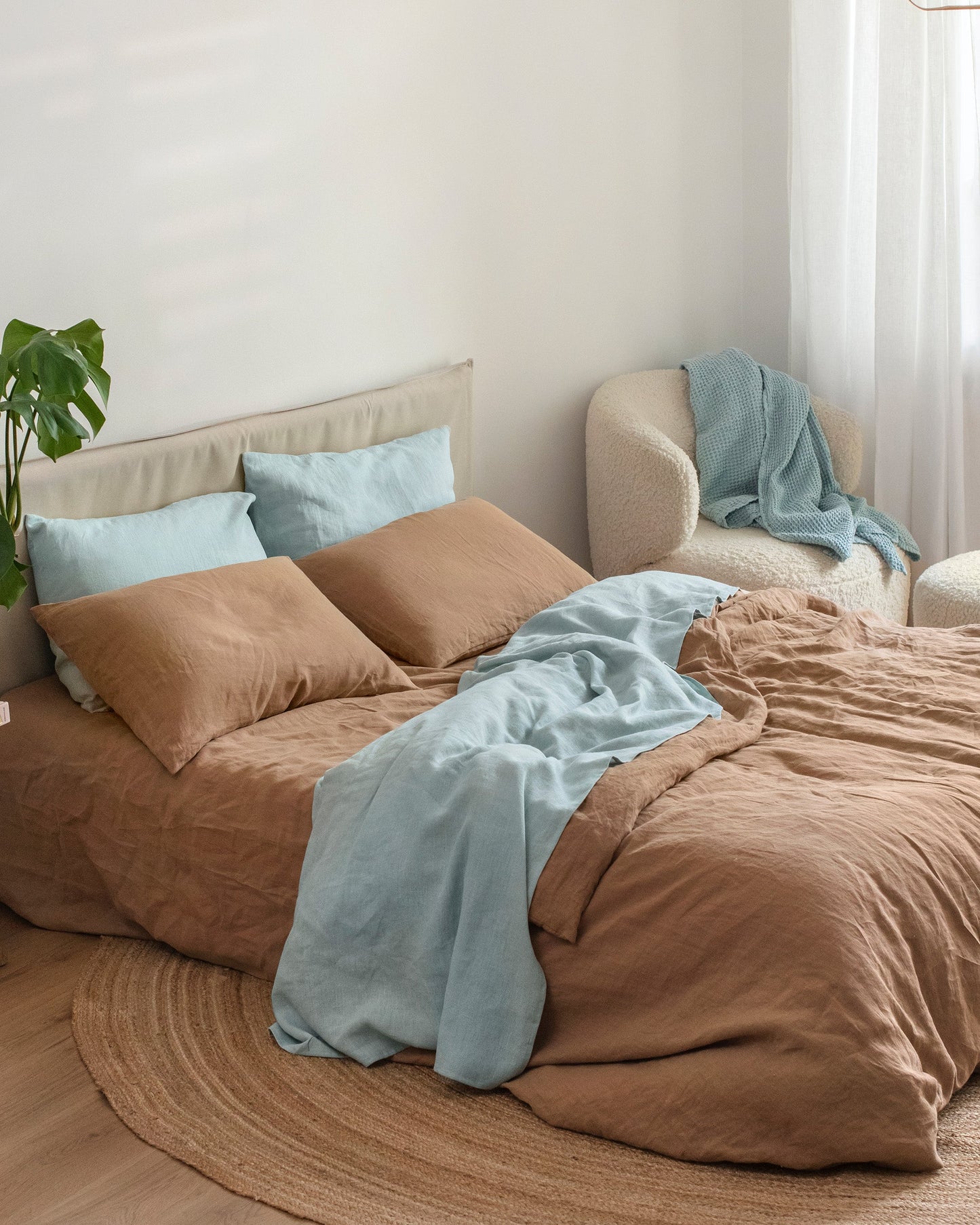Latte linen duvet cover set (3 pcs) - MagicLinen