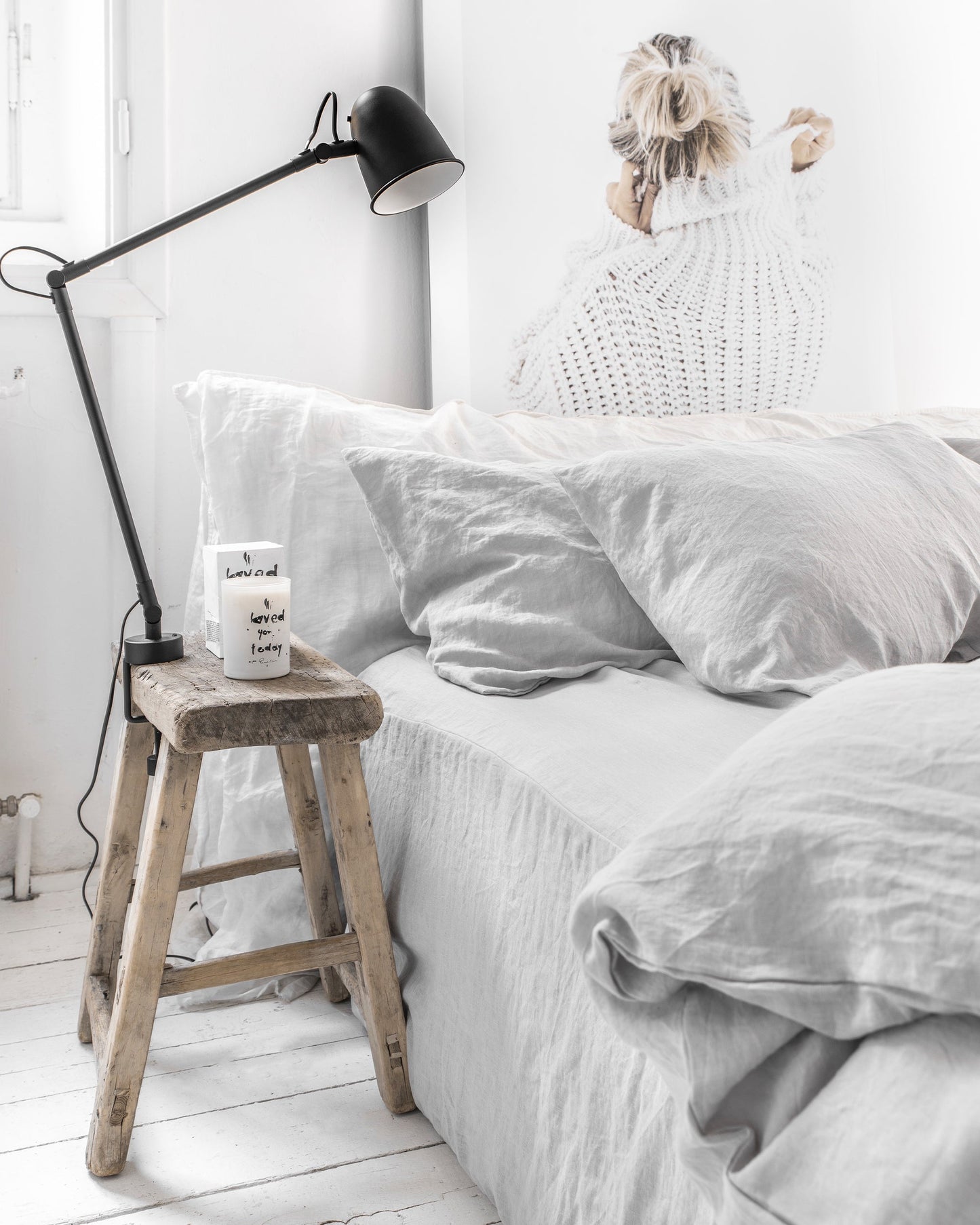 Light gray linen duvet cover - MagicLinen