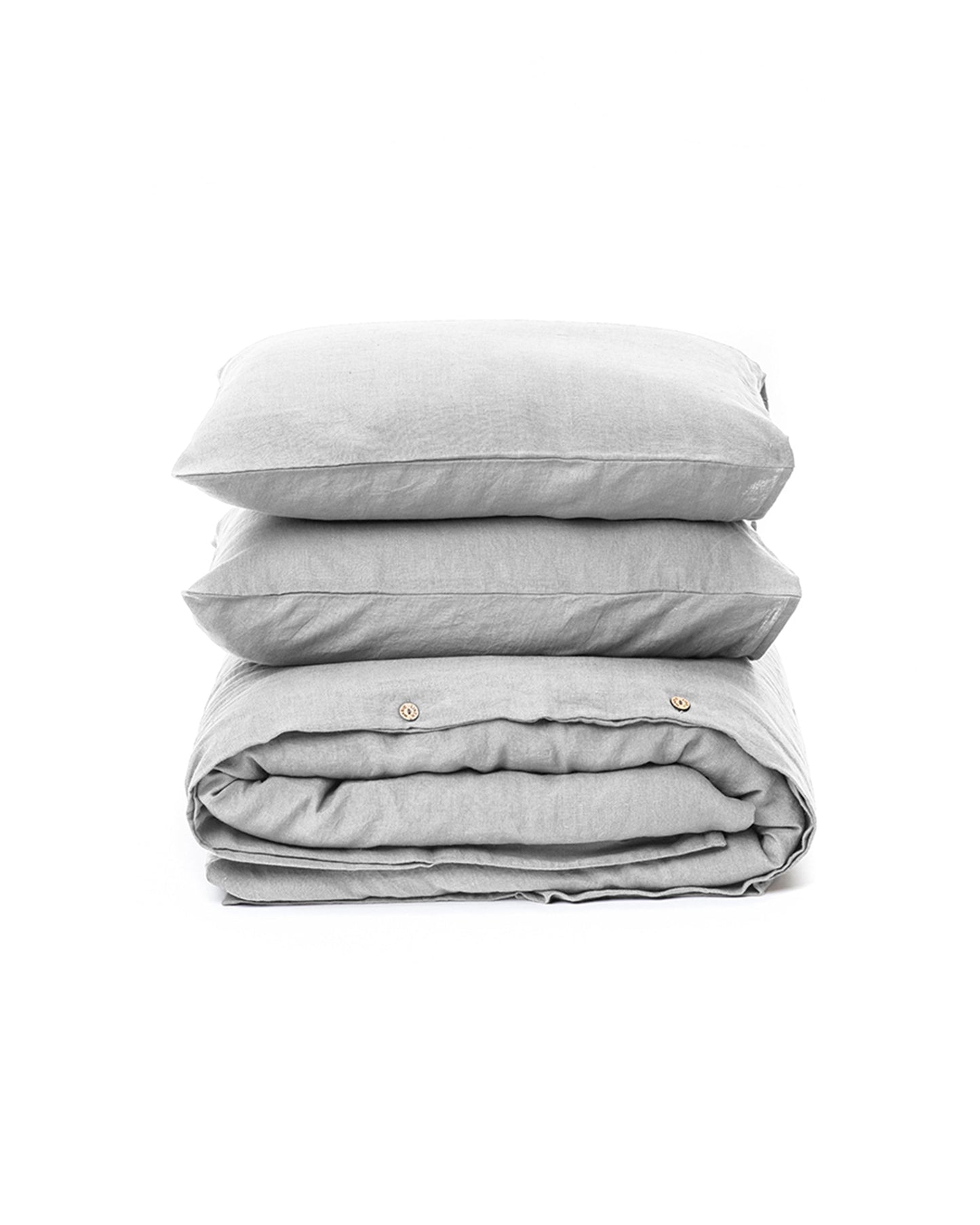 Light gray linen duvet cover set (3 pcs) - MagicLinen
