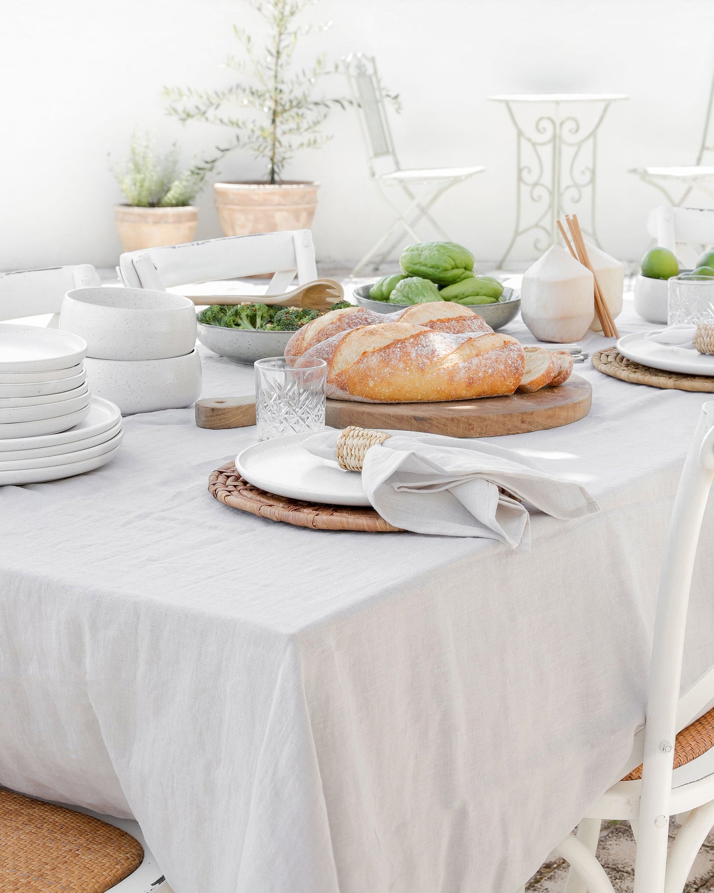 Light Gray Linen tablecloth - MagicLinen