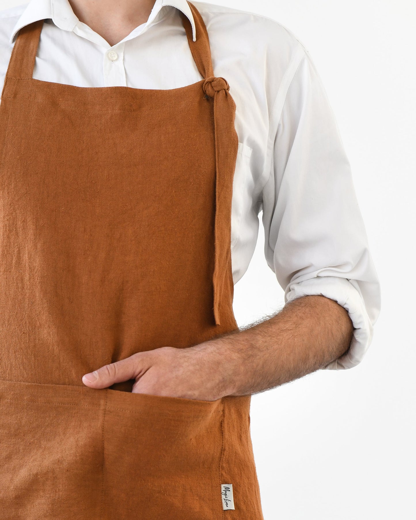 Men's linen bib apron - MagicLinen