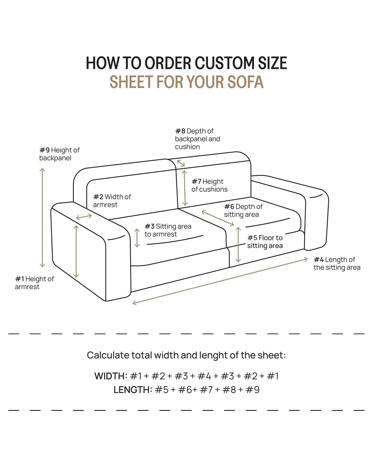 Linen couch cover in White