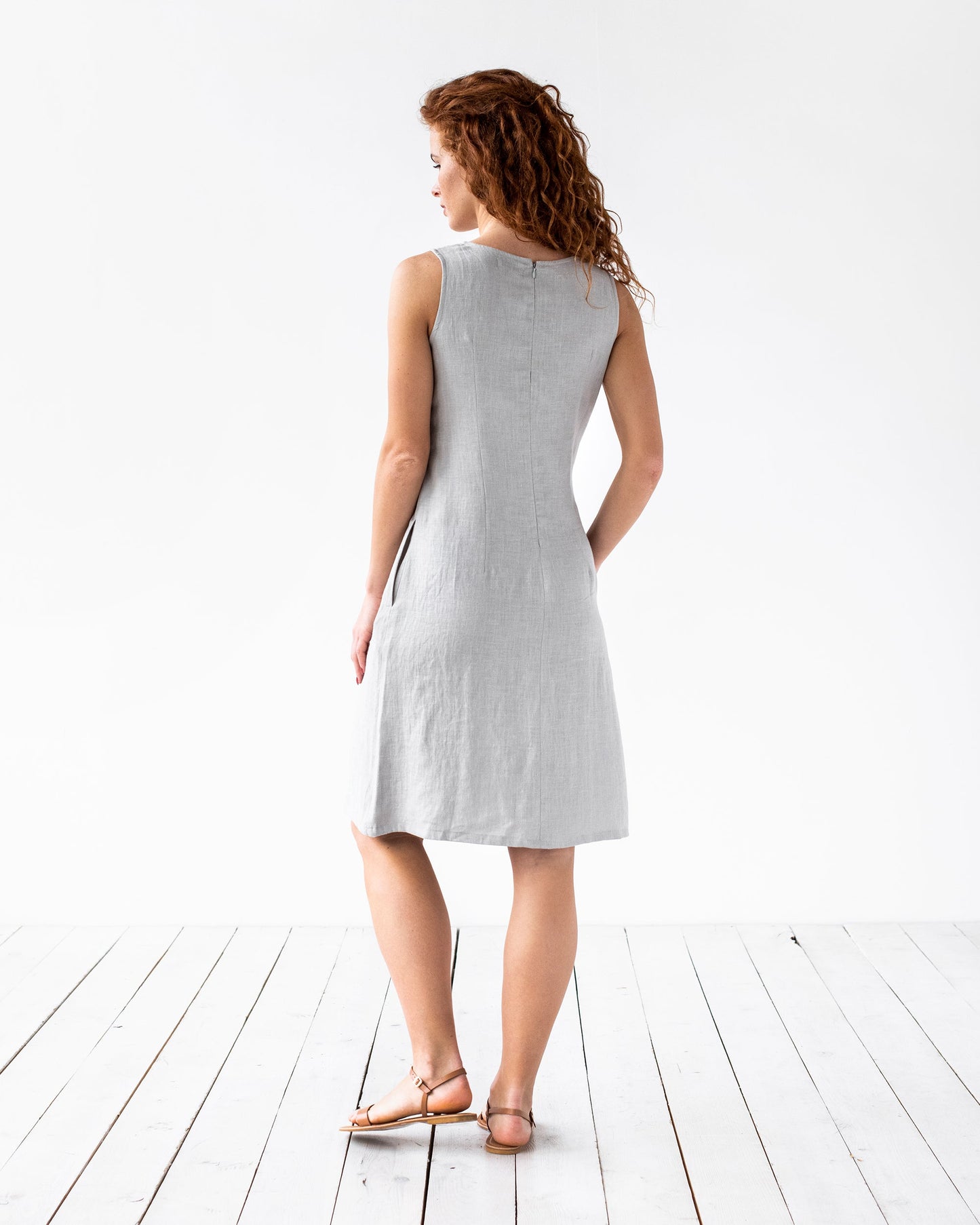 Tie-front linen dress EDEN - MagicLinen