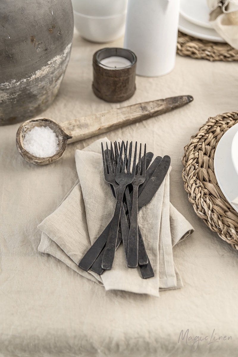 Natural linen napkin set of 2