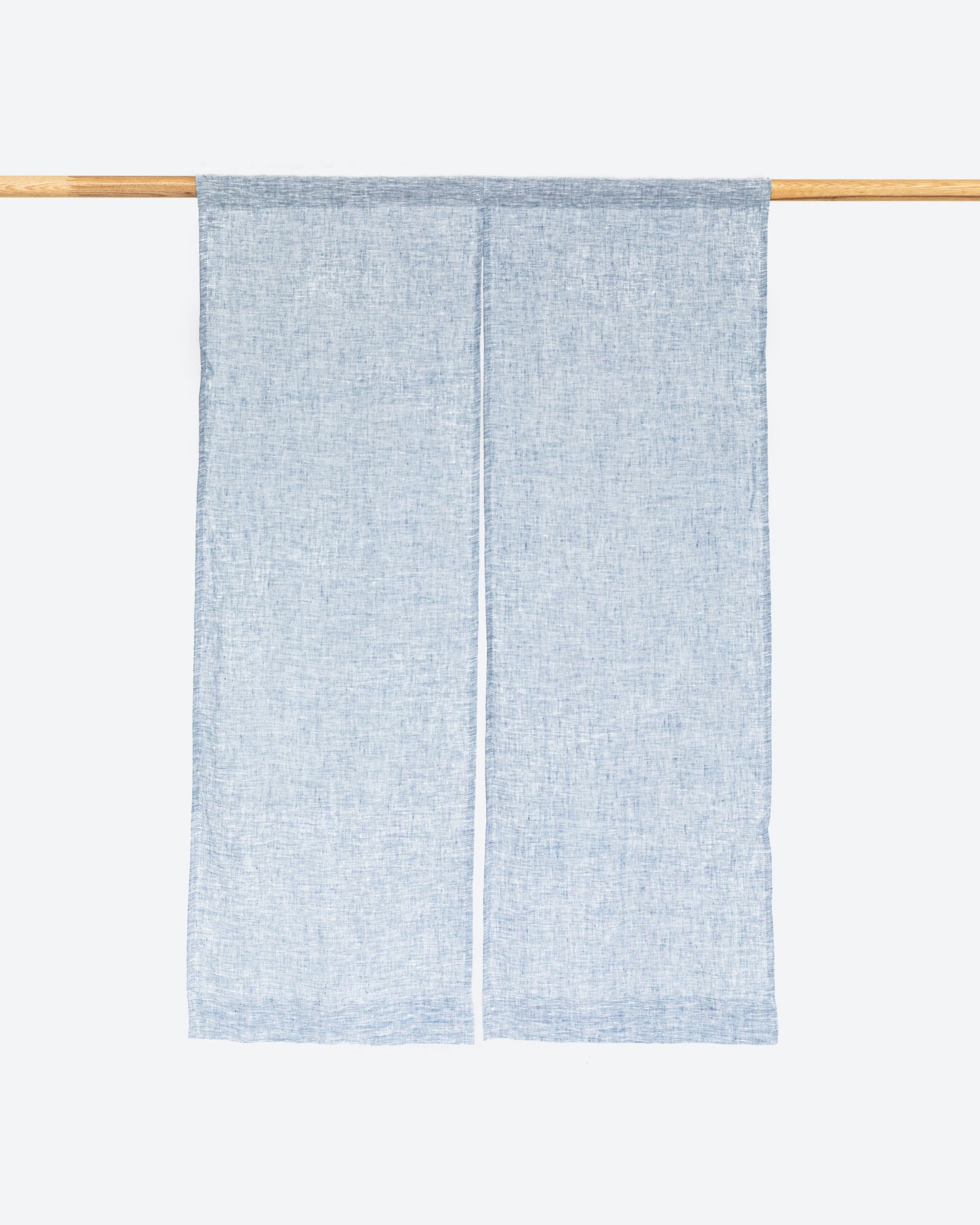 Linen noren curtains (1 pcs) in Blue melange - MagicLinen