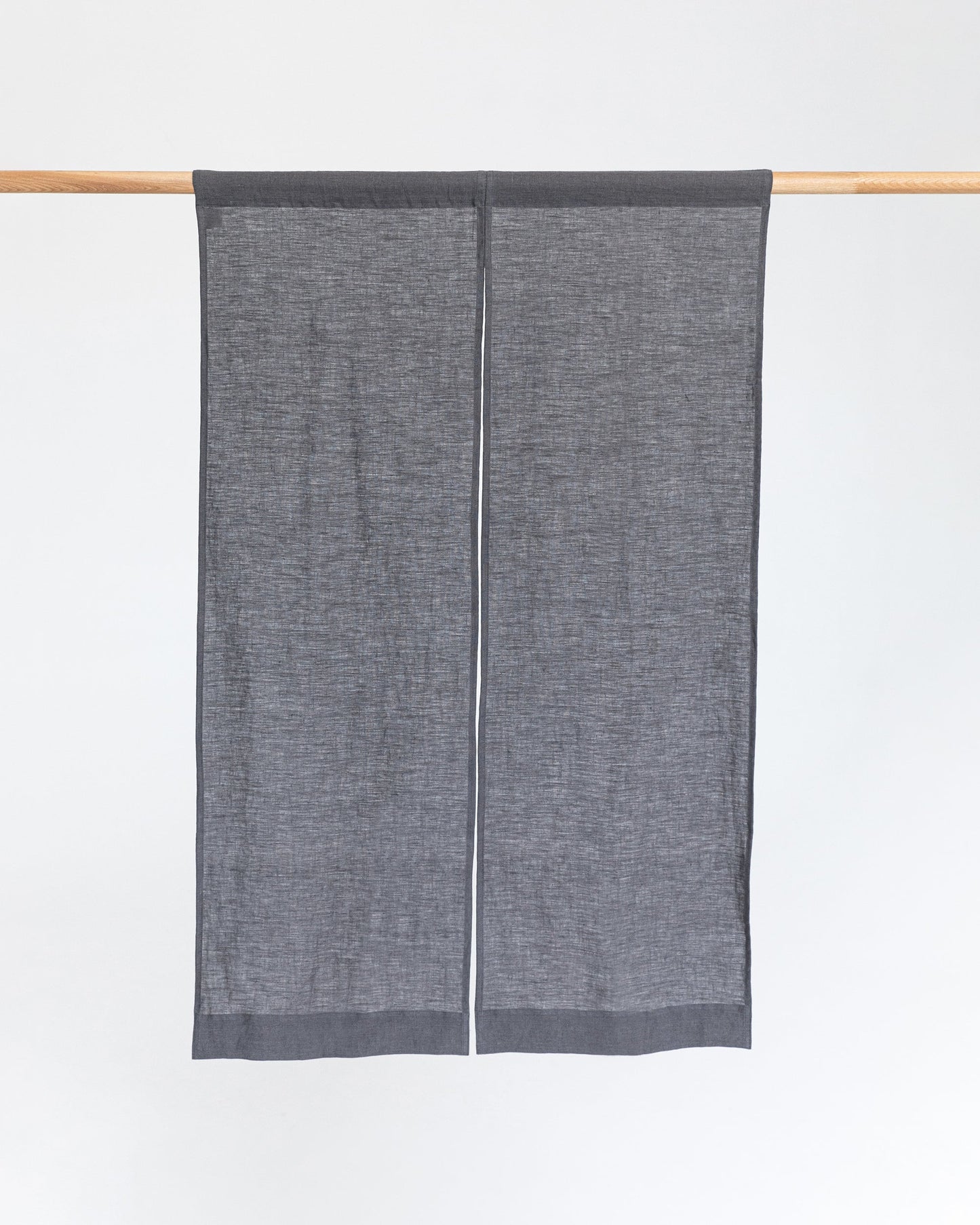 Linen noren curtains (1 pcs) in Charcoal gray - MagicLinen