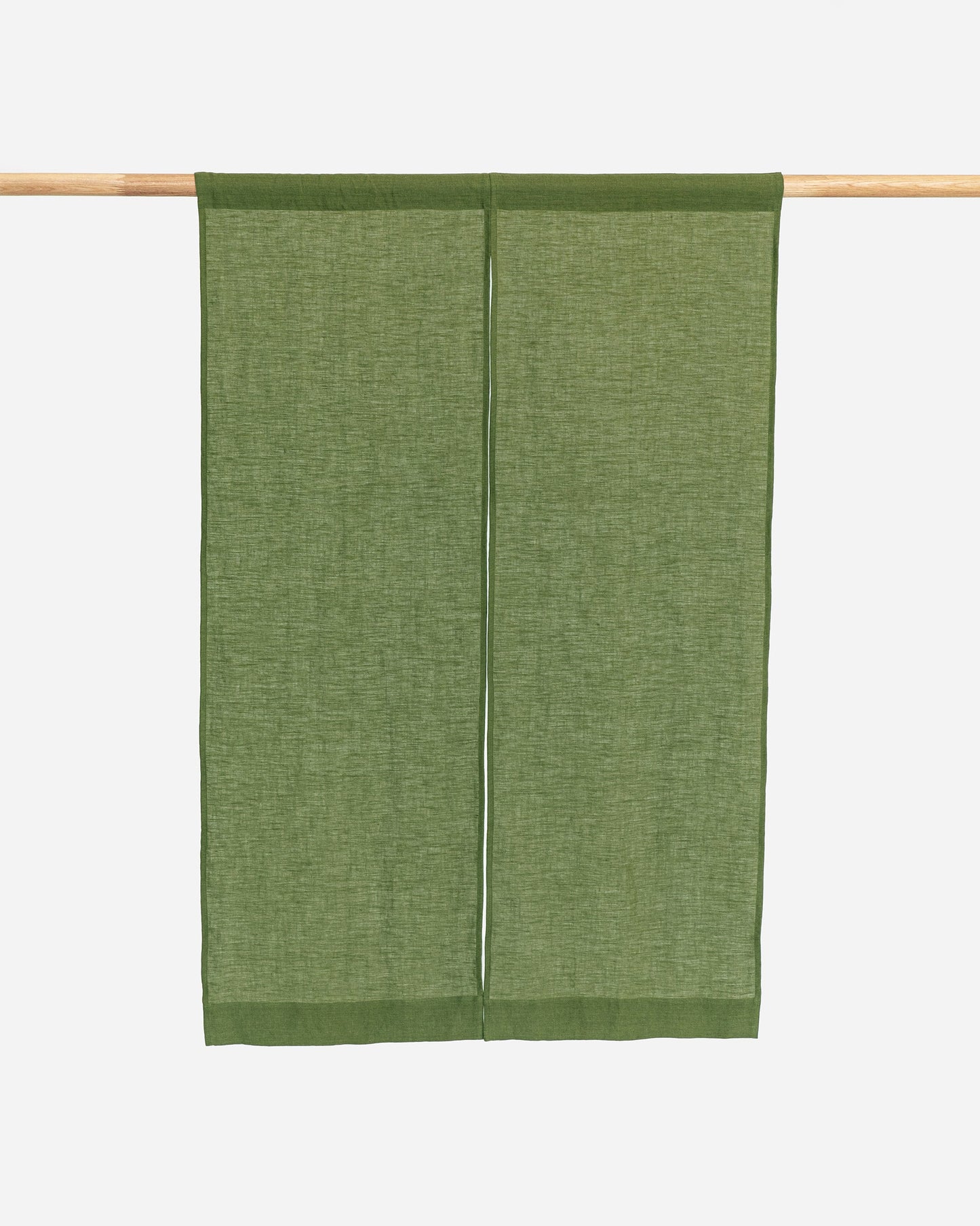 Linen noren curtains in forest green (1 pcs) - MagicLinen