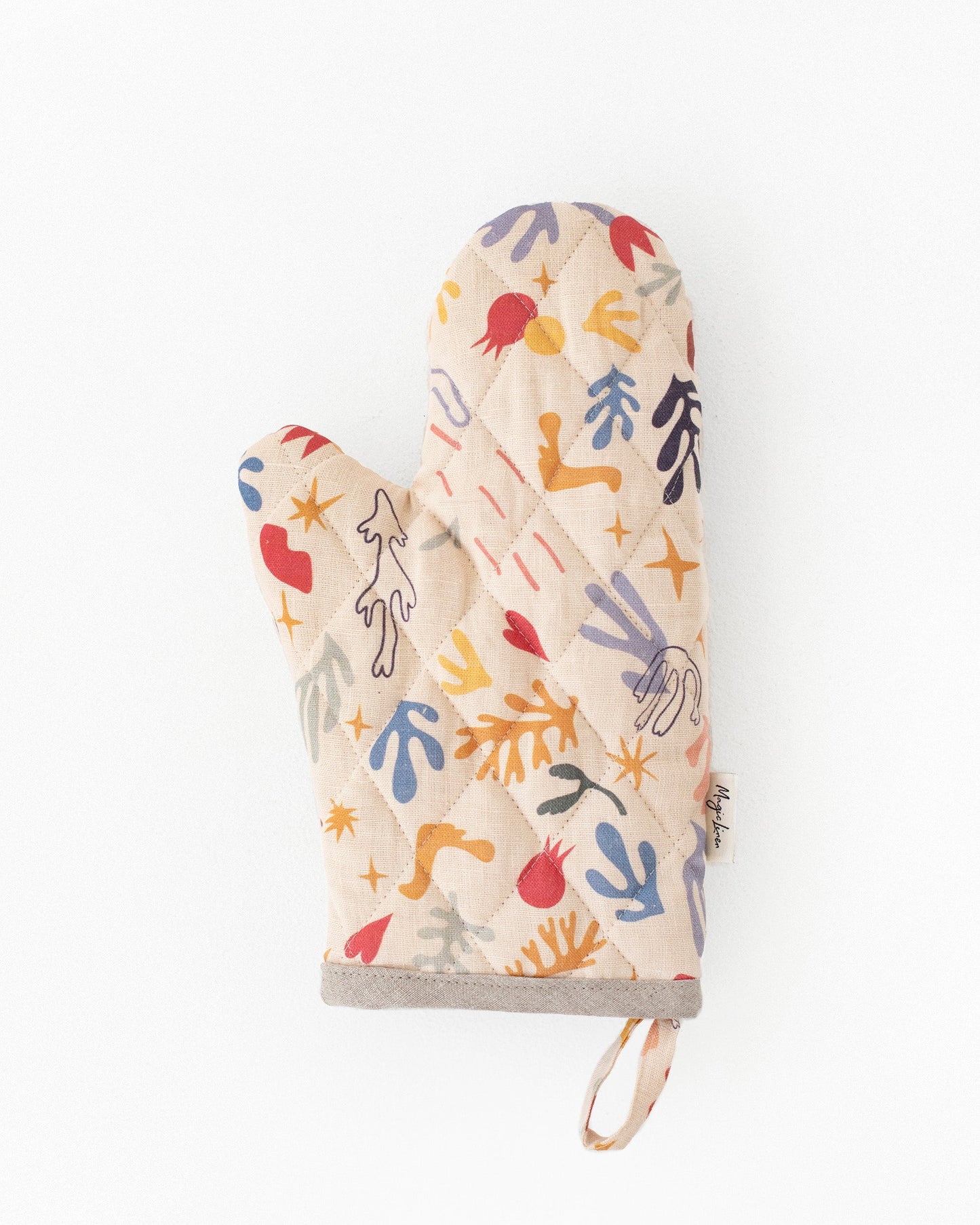 Linen Oven Mitt in Abstract Print - MagicLinen