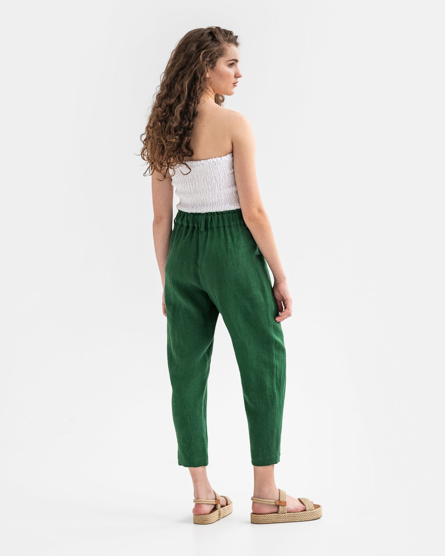 Linen pants KIHEI in green - MagicLinen