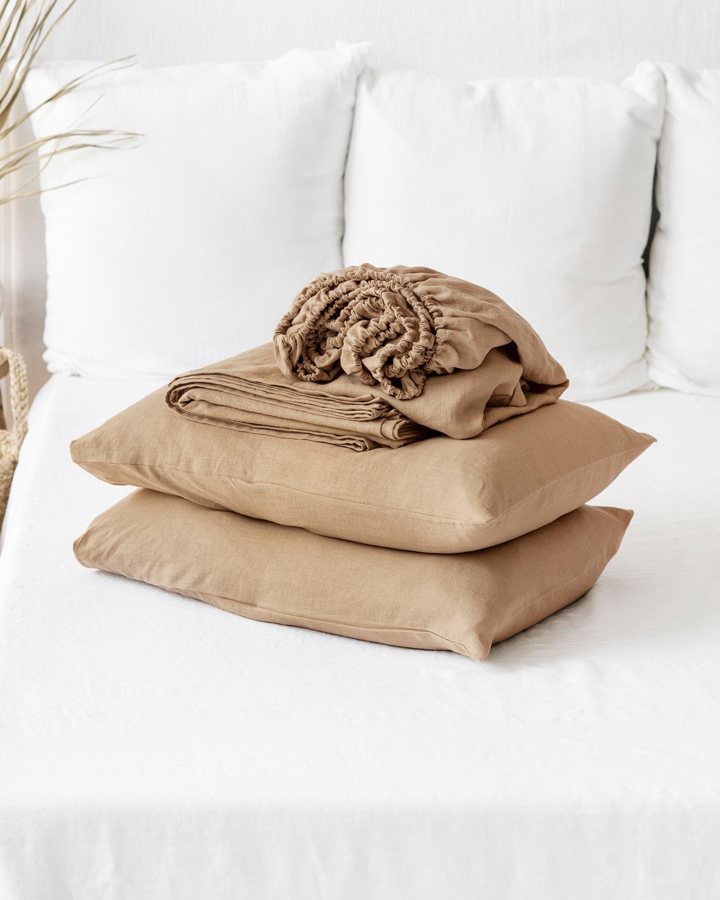Latte linen sheet set (4 pcs) - MagicLinen
