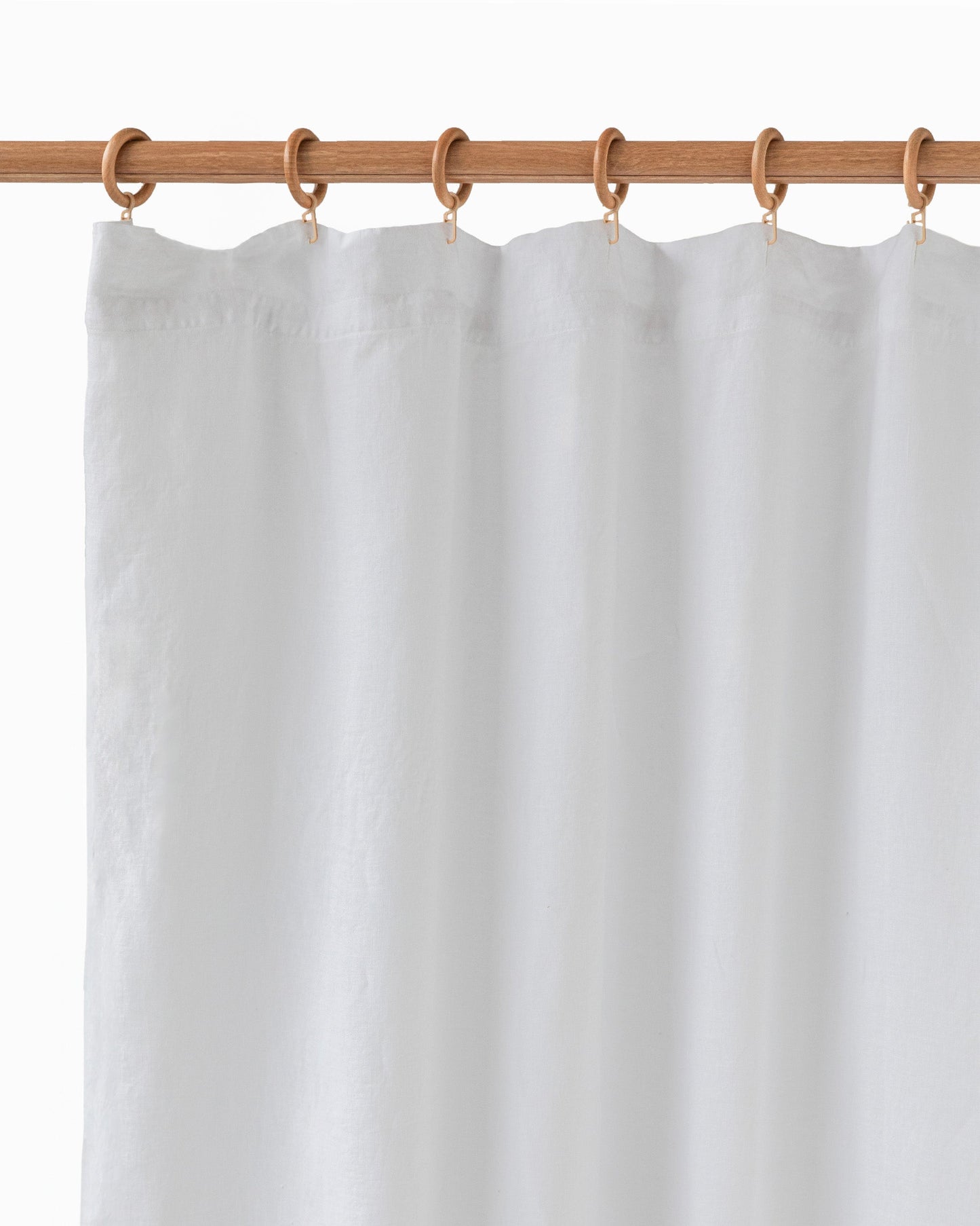 Waterproof linen shower curtain (1 pcs) in White - MagicLinen