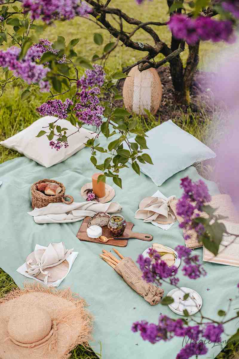 Natural linen napkin set of 2