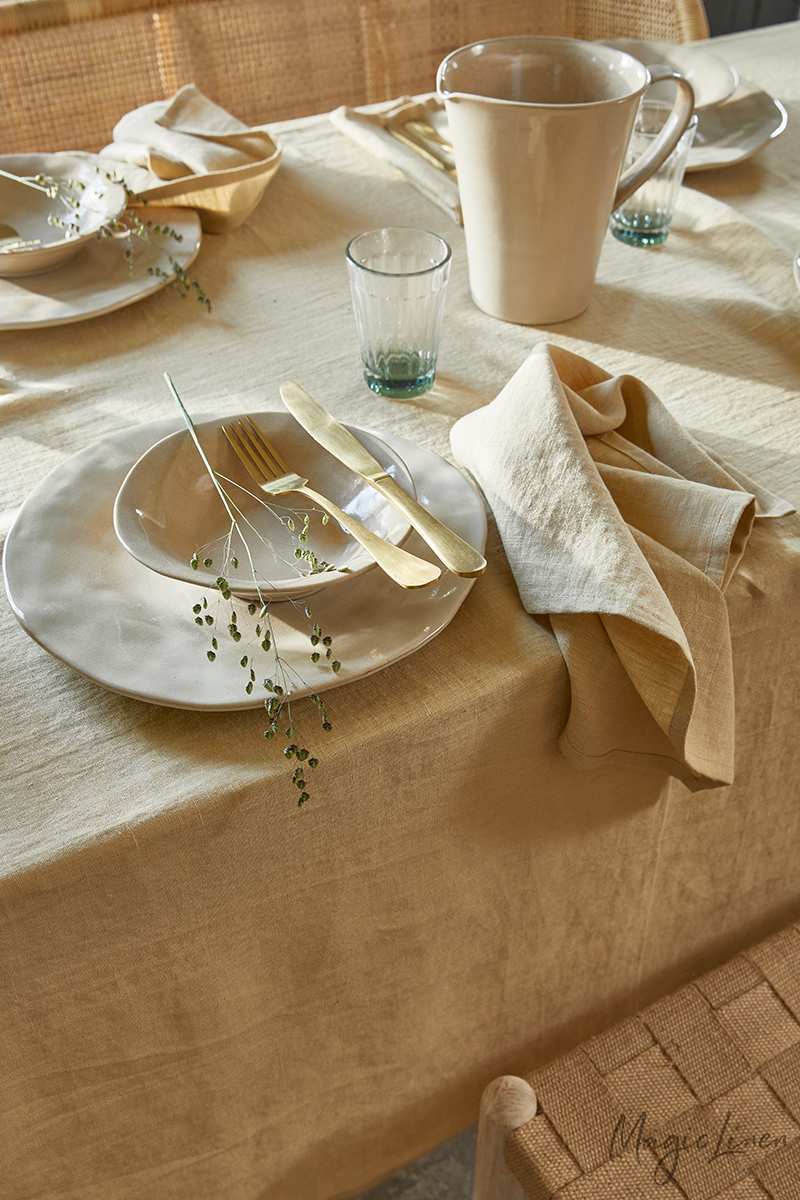 Sandy beige linen napkin set of 2