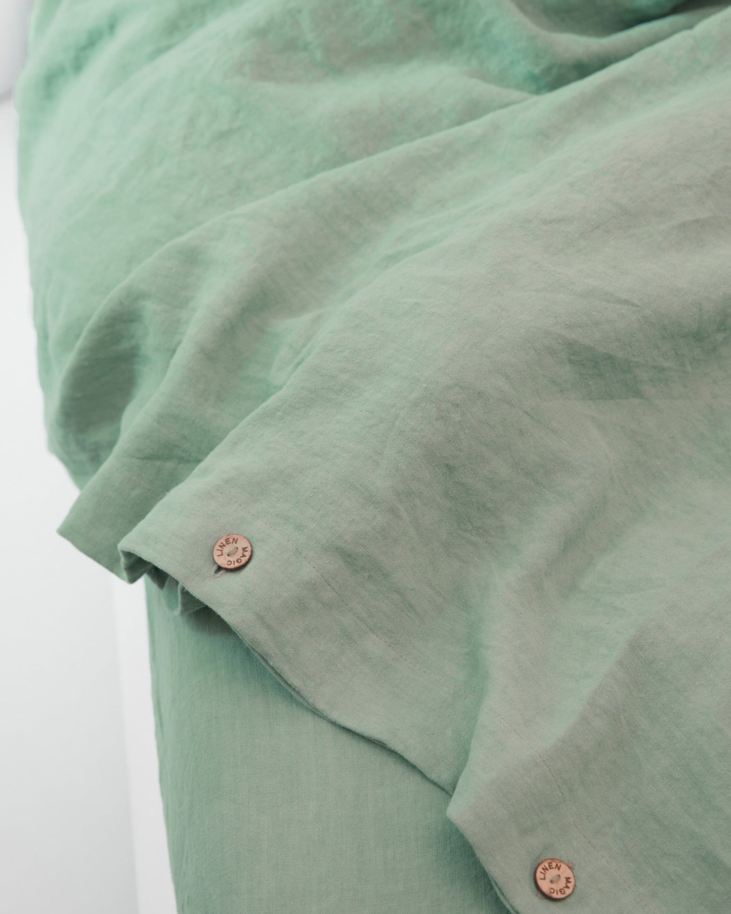 Matcha green linen duvet cover - MagicLinen