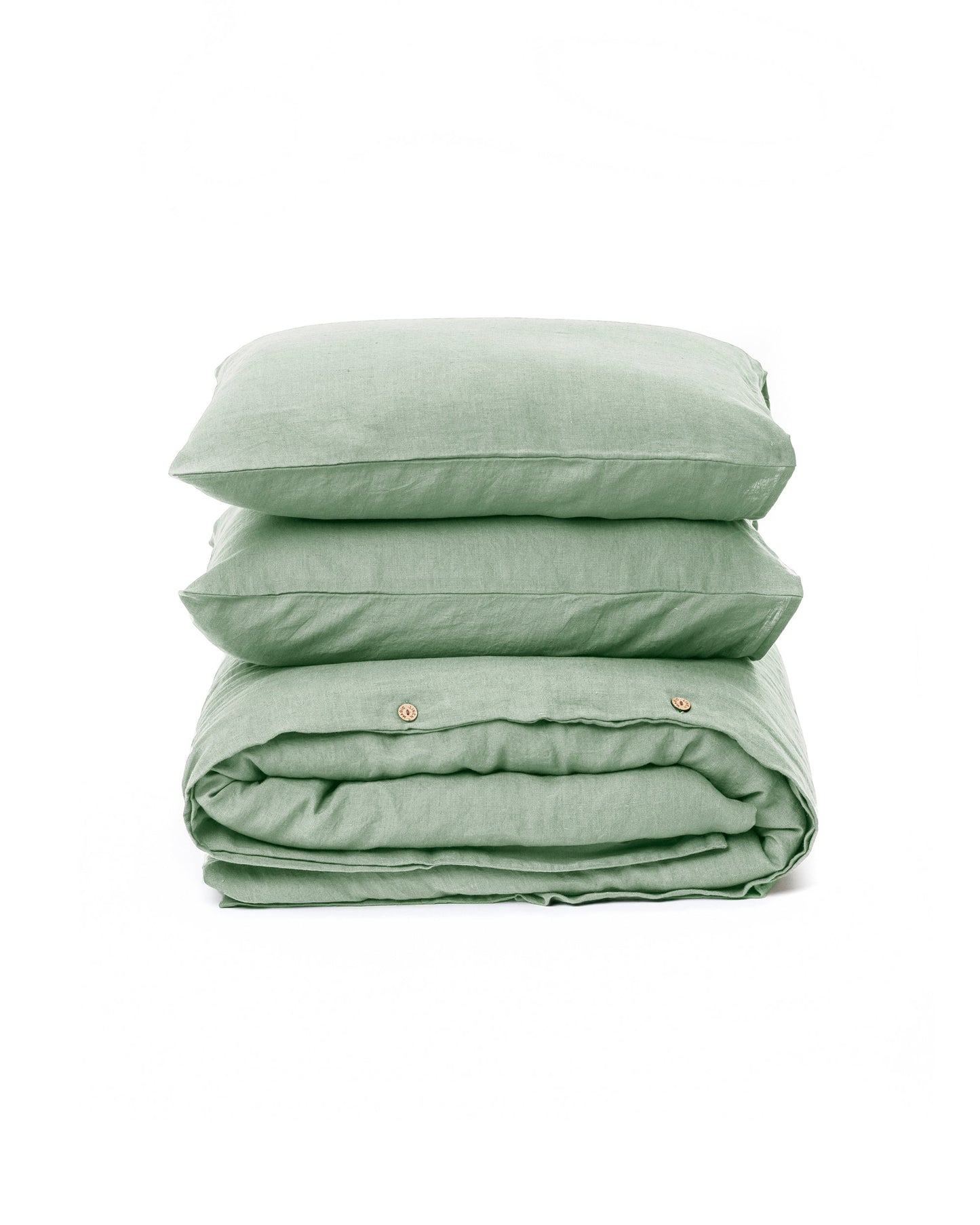 Matcha green linen duvet cover set (3 pcs) - MagicLinen