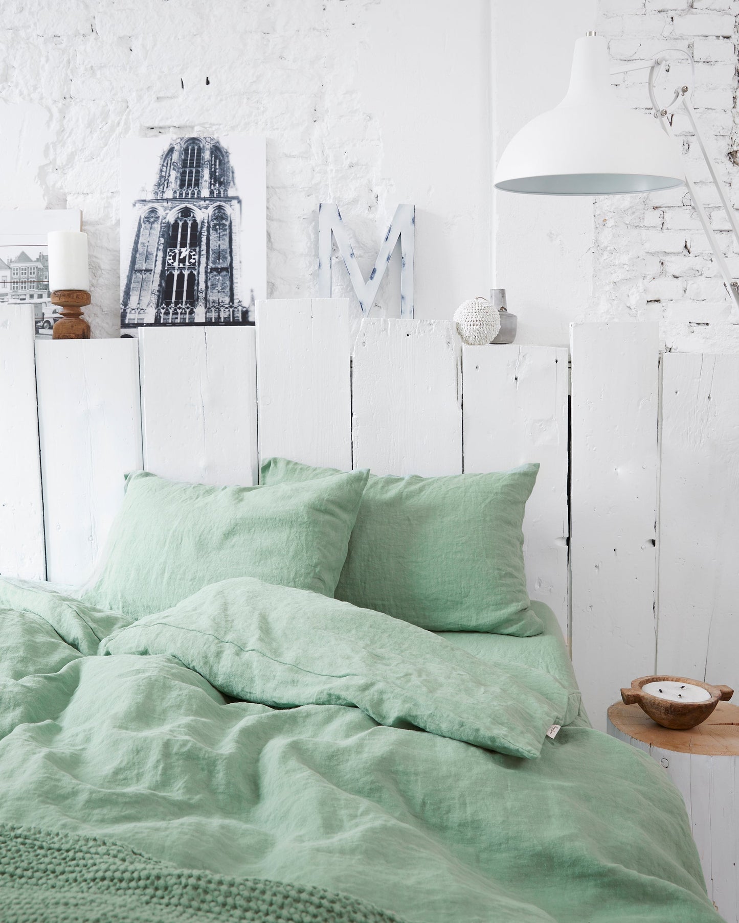 Matcha green linen sheet set (4 pcs) - MagicLinen