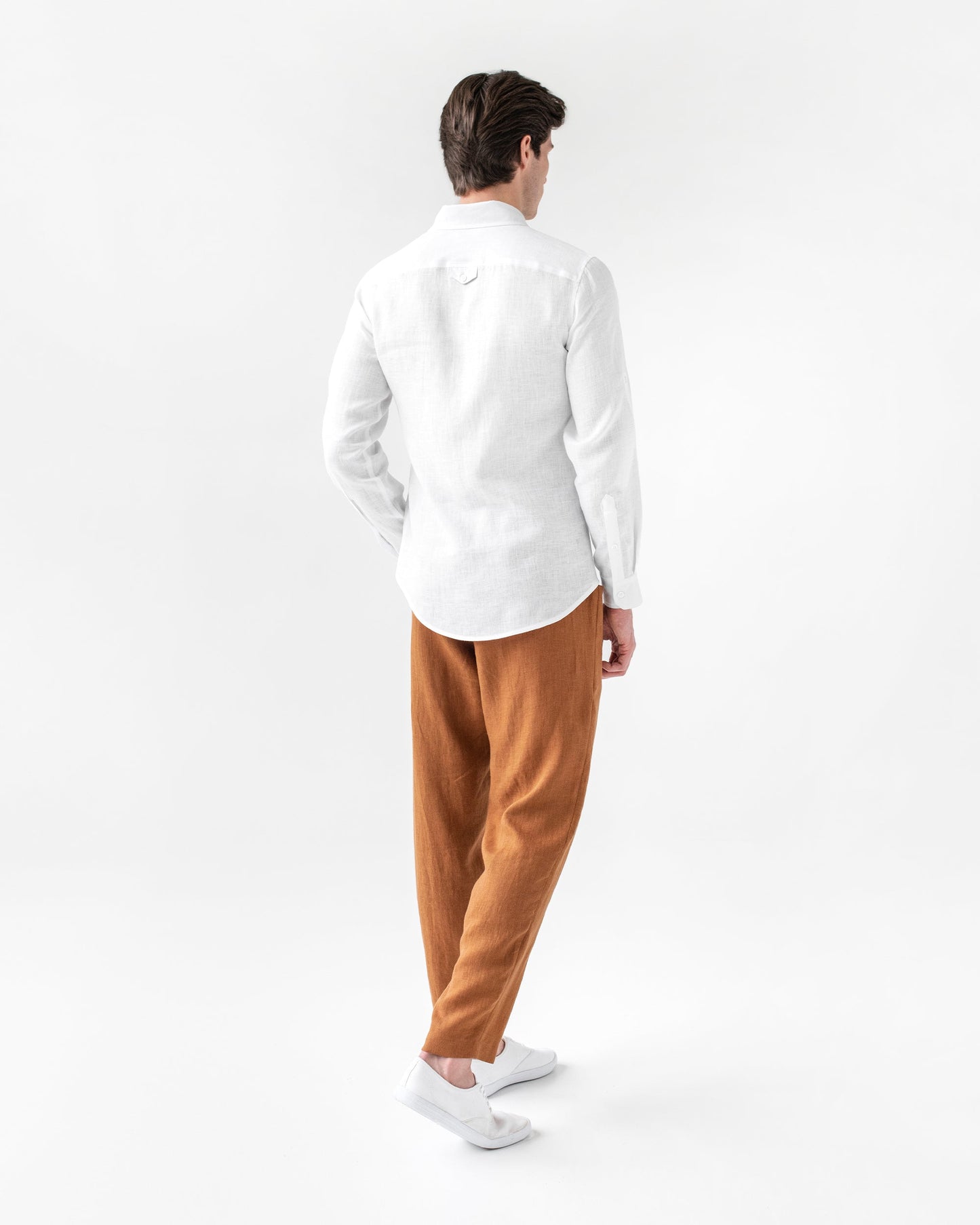 Men's linen pants TRUCKEE in cinnamon - MagicLinen