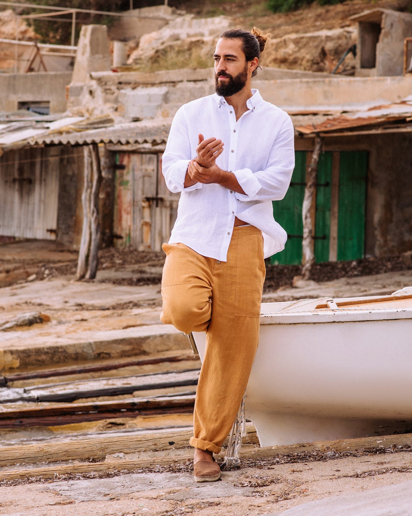 Men's linen shirt NEVADA in White
