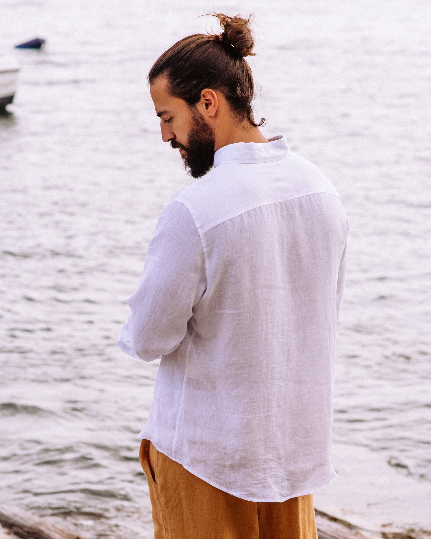 Men's linen shirt NEVADA in White