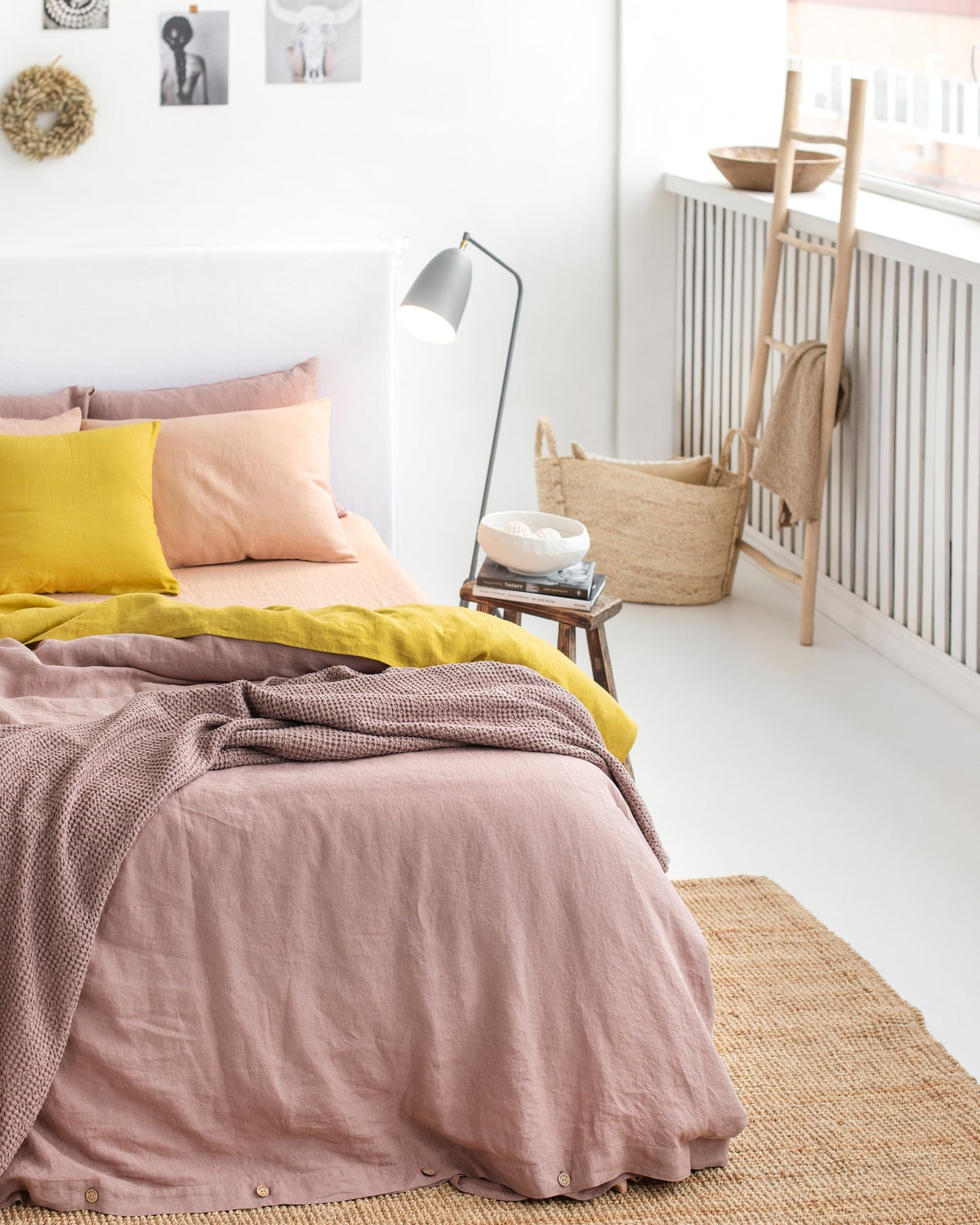 Moss yellow linen pillowcase - MagicLinen