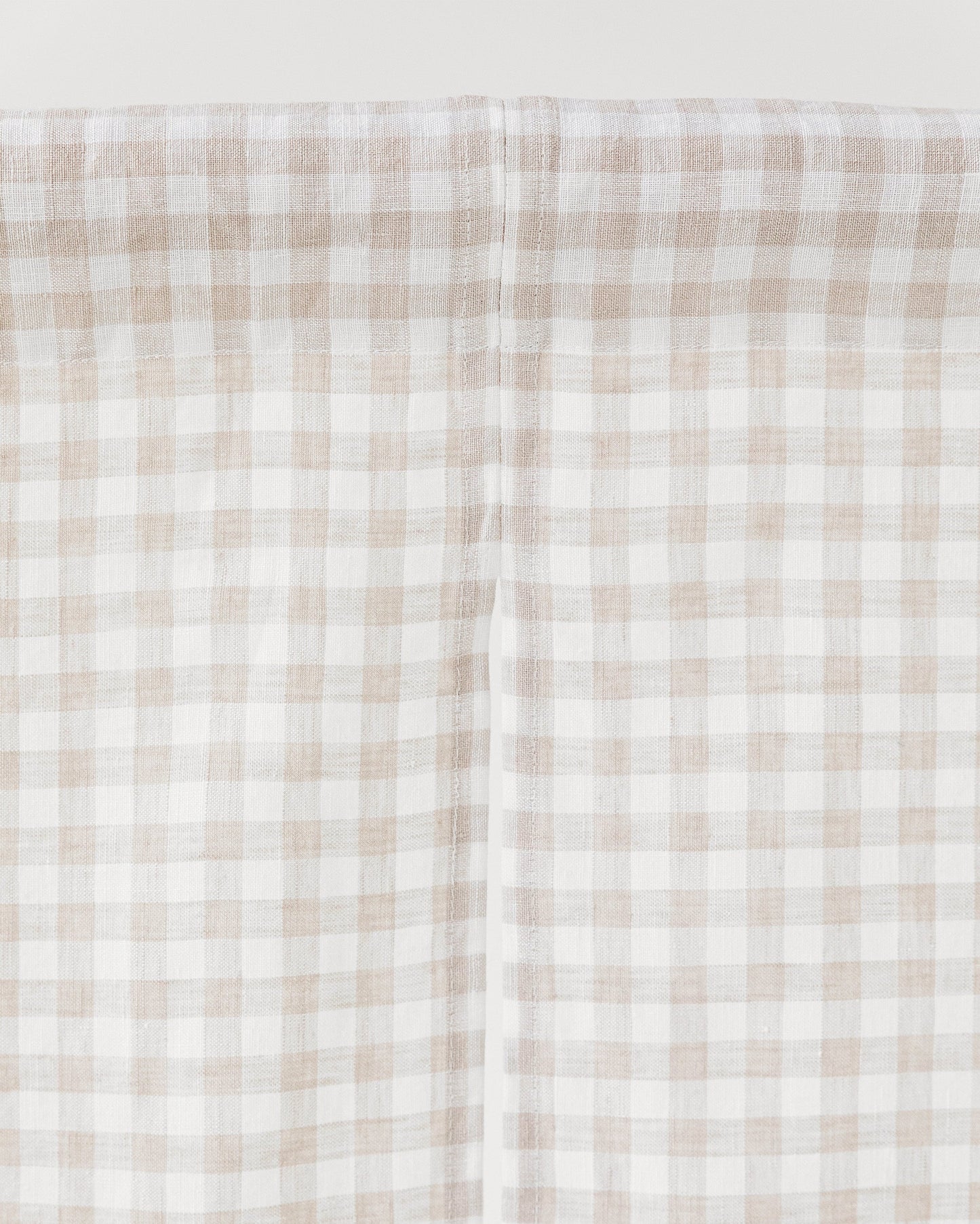 Linen noren curtains (1 pcs) in Natural gingham - MagicLinen