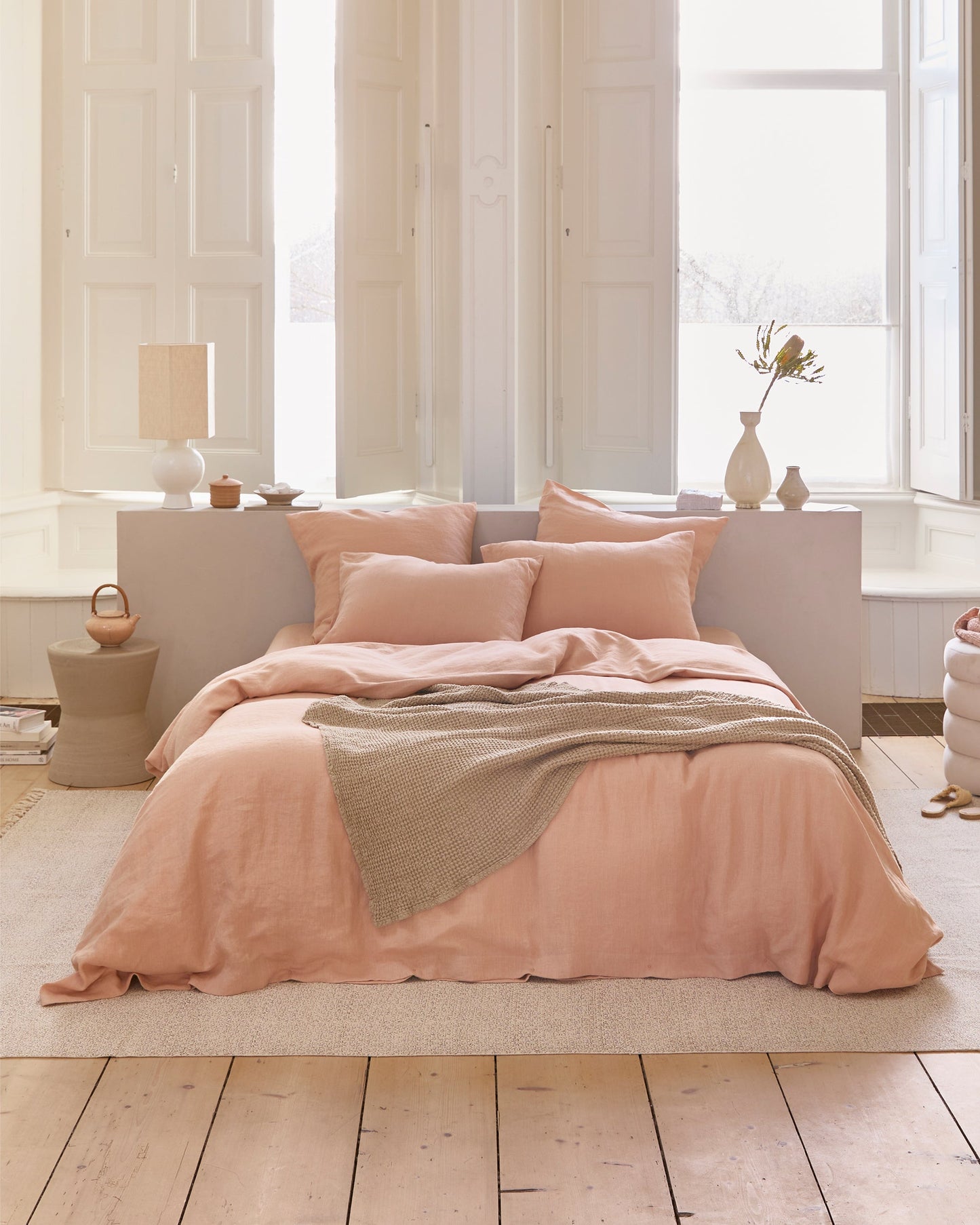 Peach linen duvet cover - MagicLinen