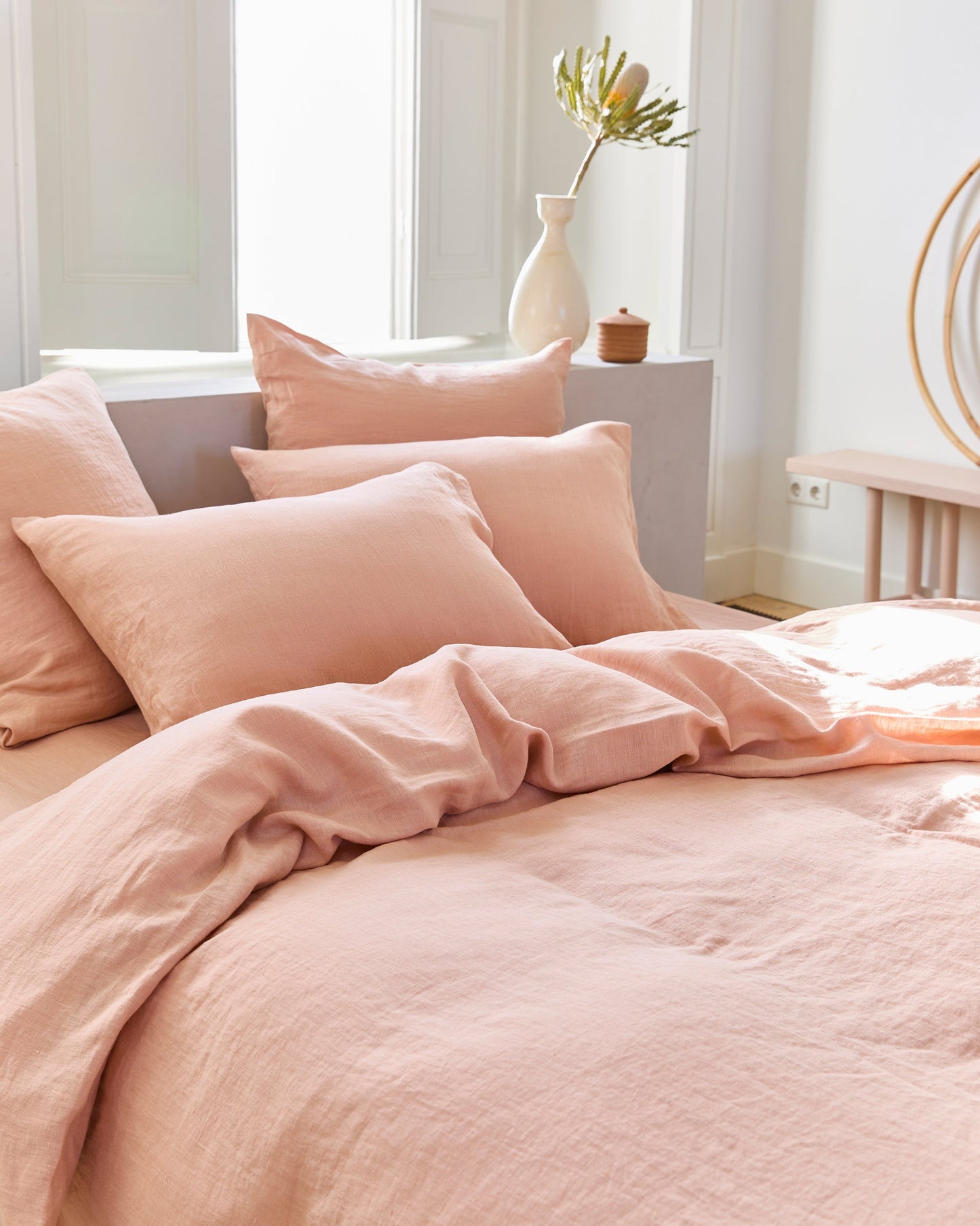 Peach linen duvet cover - MagicLinen