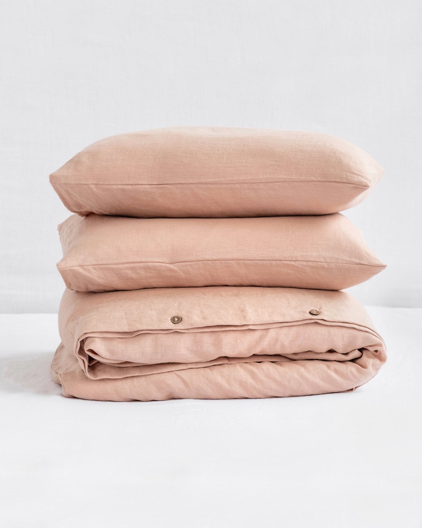 Peach linen duvet cover set (3 pcs) - MagicLinen