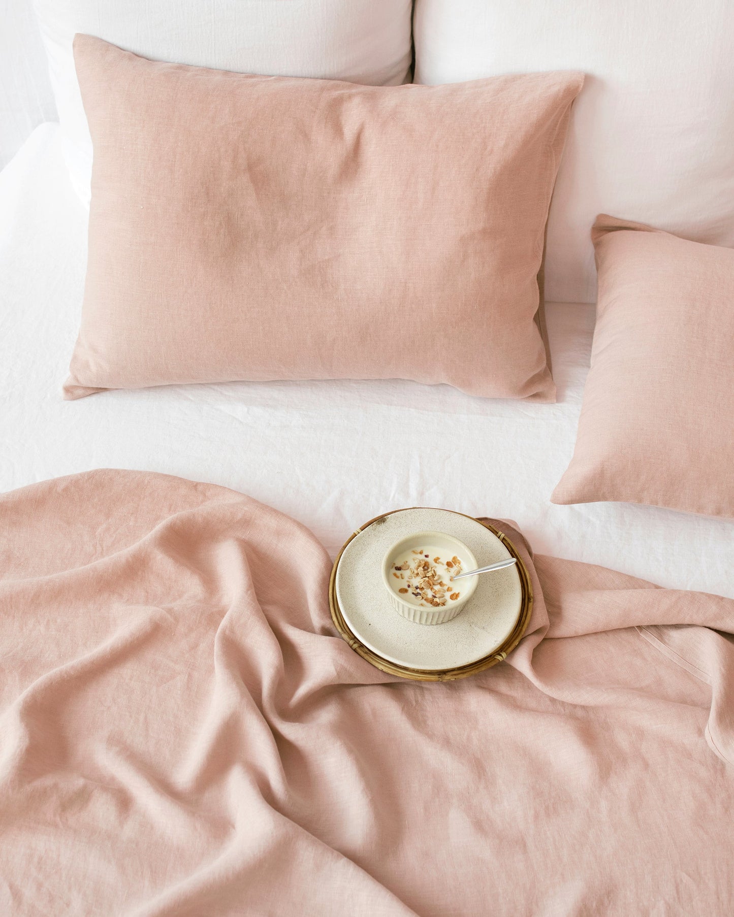 Peach linen flat sheet - MagicLinen