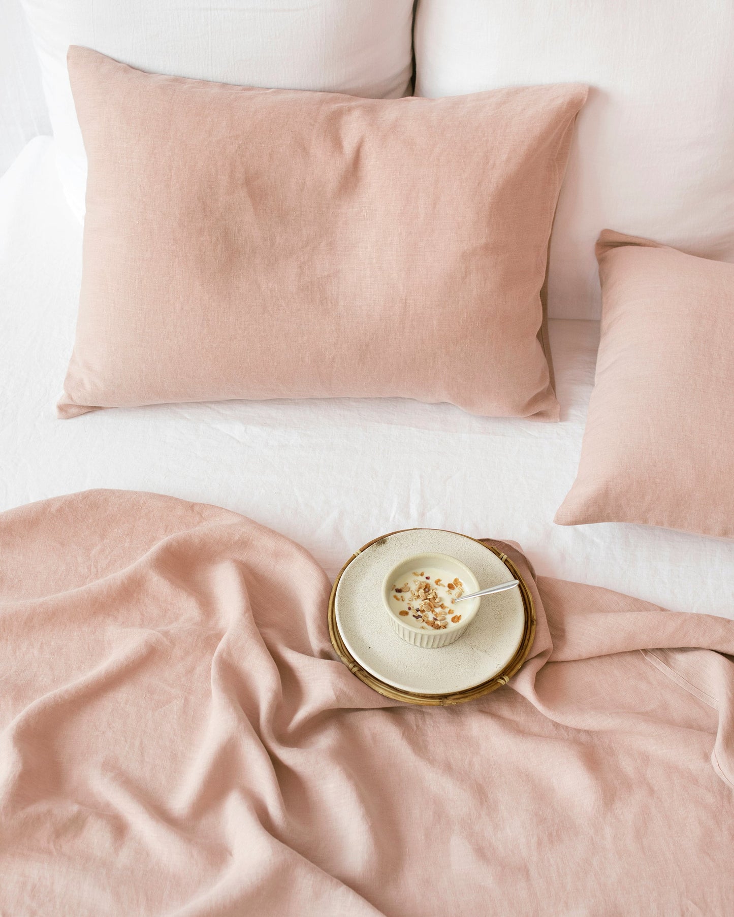 Peach linen pillowcase - MagicLinen