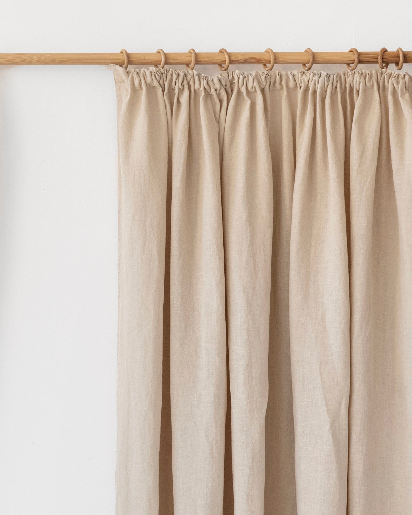 Pencil pleat linen curtain panel (1 pcs) in Natural linen - MagicLinen
