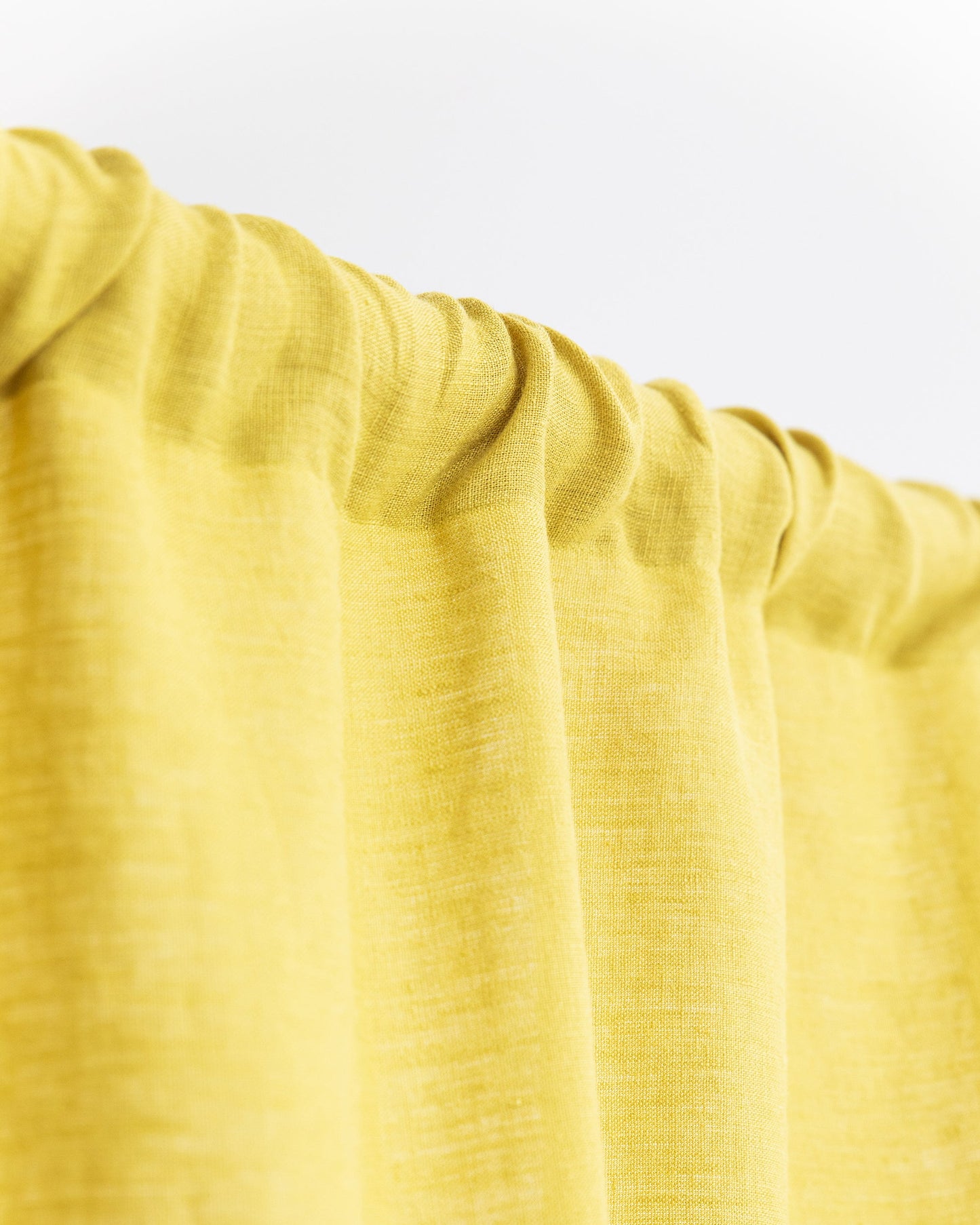 Rod pocket linen curtain panel (1 pcs) in Moss yellow - MagicLinen