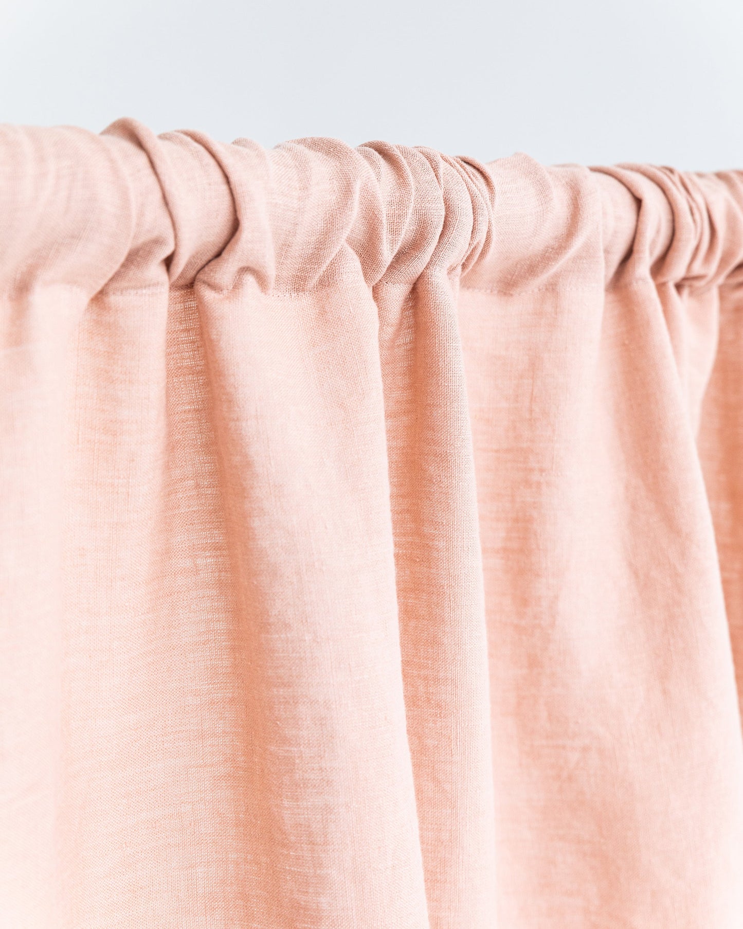 Rod pocket linen curtain panel (1 pcs) in Peach - MagicLinen