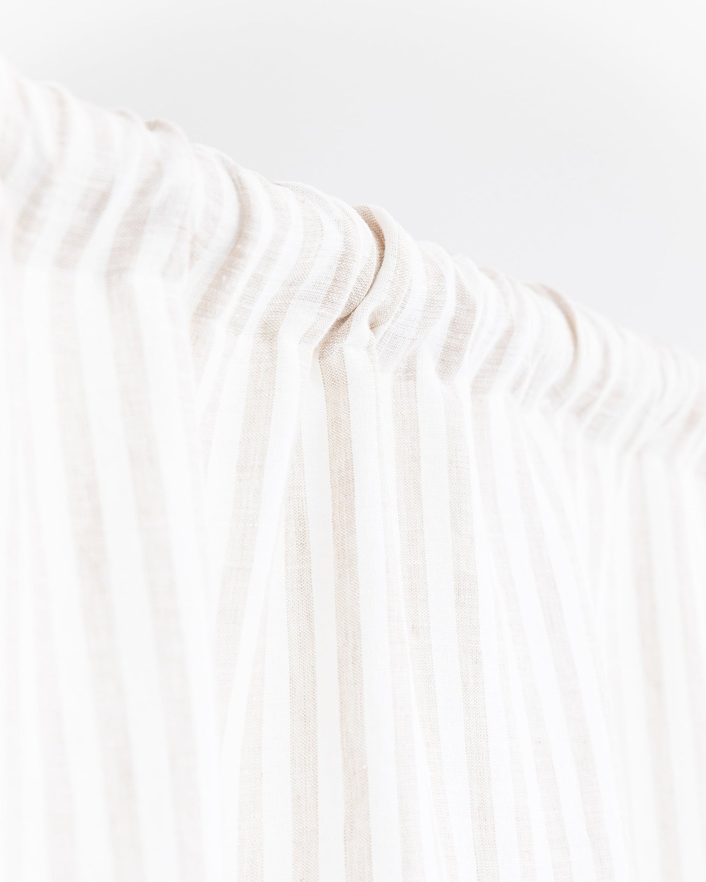 Rod pocket linen curtain panel (1 pcs) in Striped in natural - MagicLinen