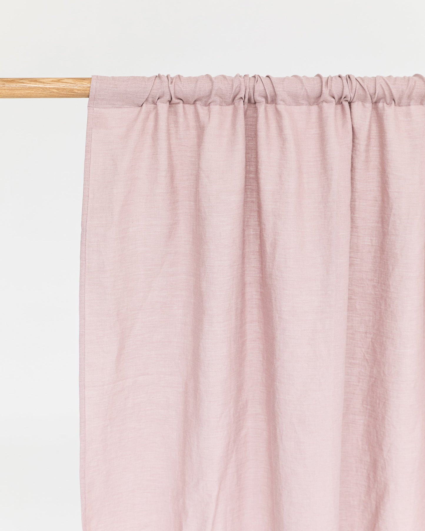 Rod pocket linen curtain panel (1 pcs) in Woodrose - MagicLinen