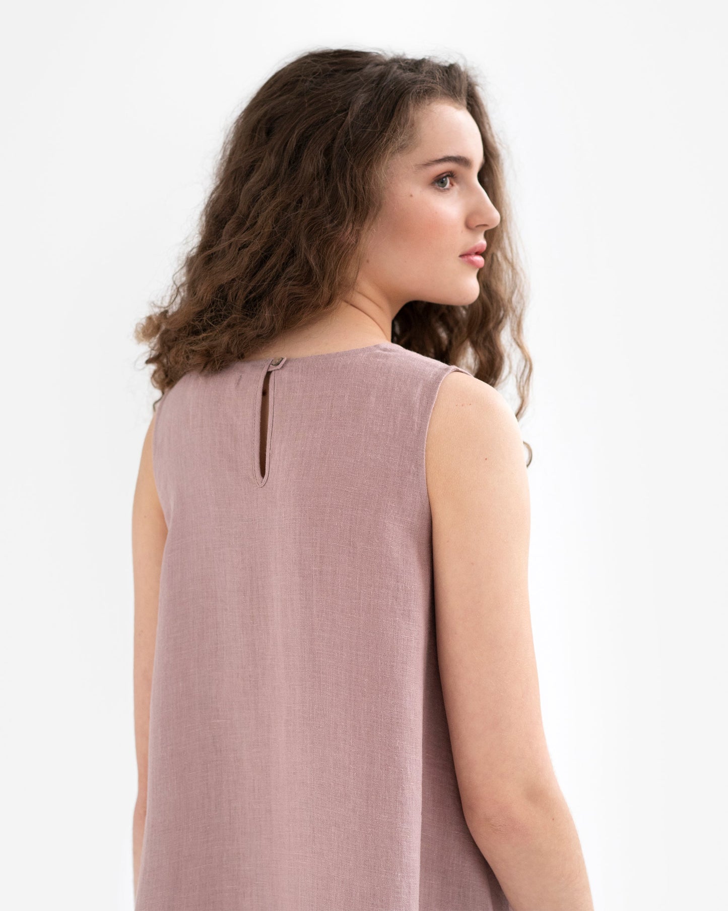 Royal TOSCANA linen dress in woodrose - MagicLinen