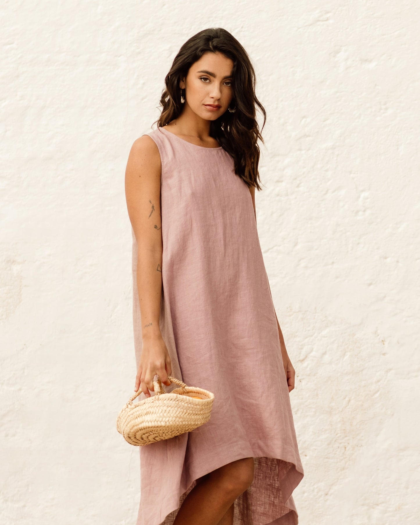 Royal TOSCANA linen dress in woodrose - MagicLinen