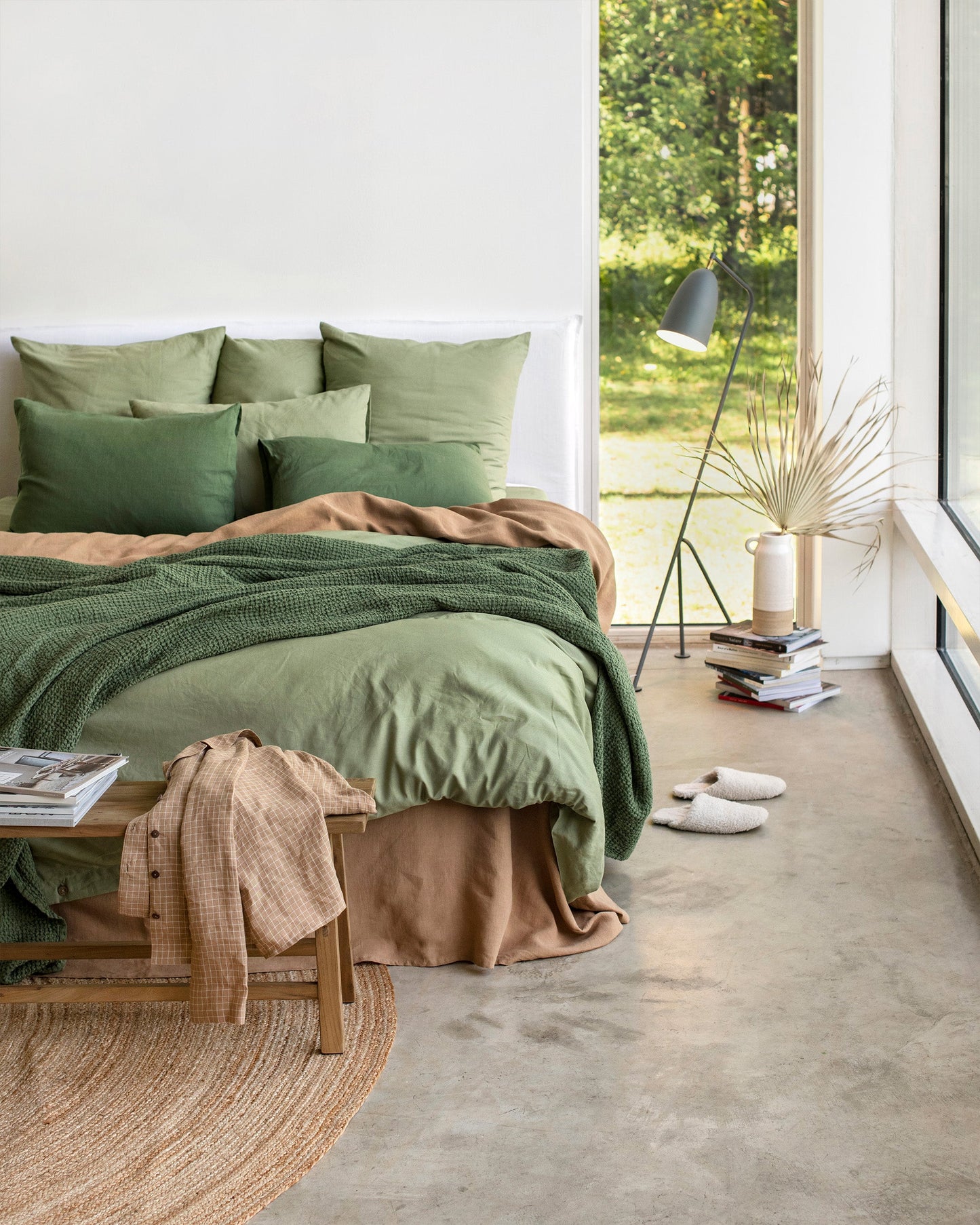 Sage linen-cotton sheet set (4 pcs) - MagicLinen