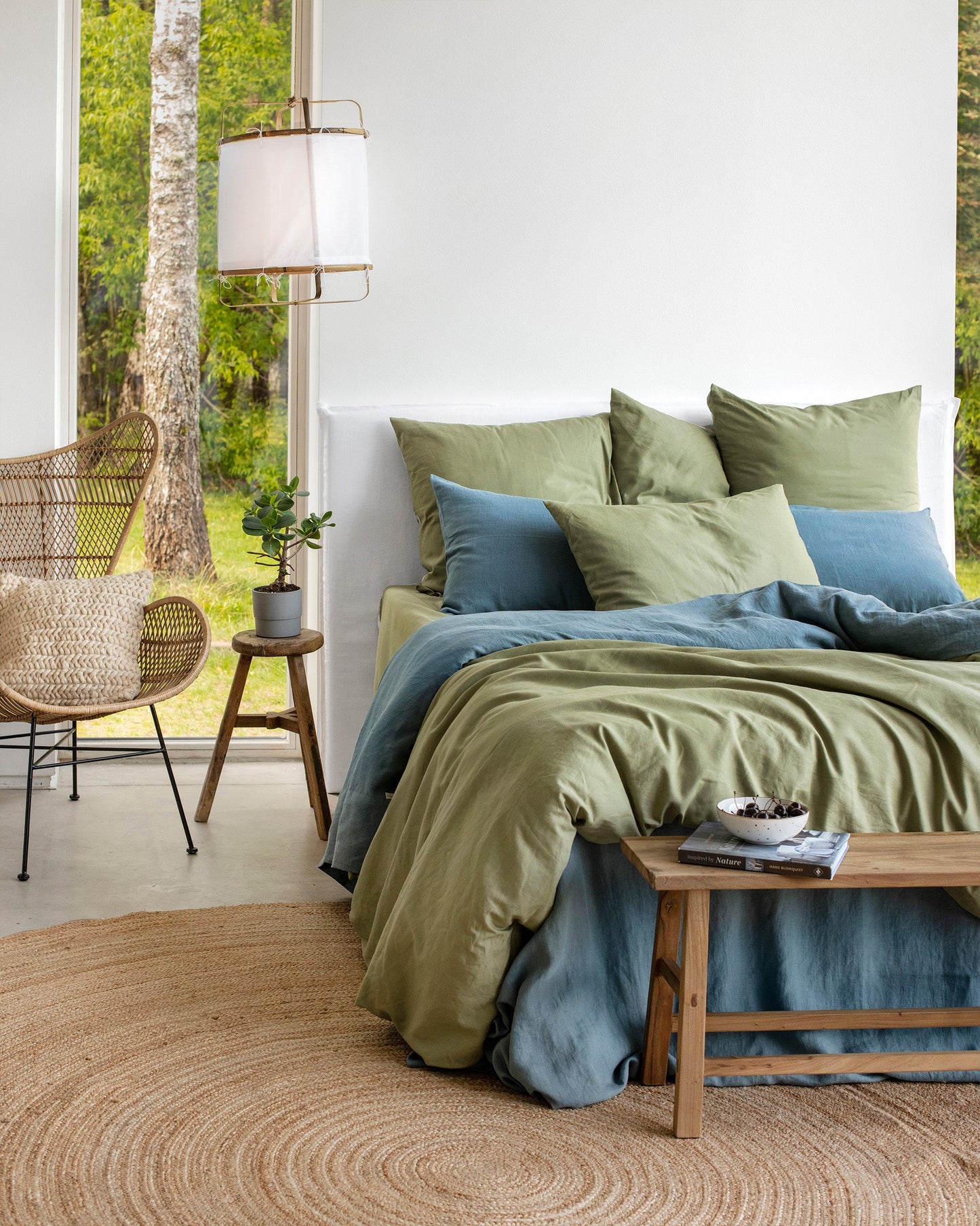 Sage linen-cotton sheet set (4 pcs) - MagicLinen