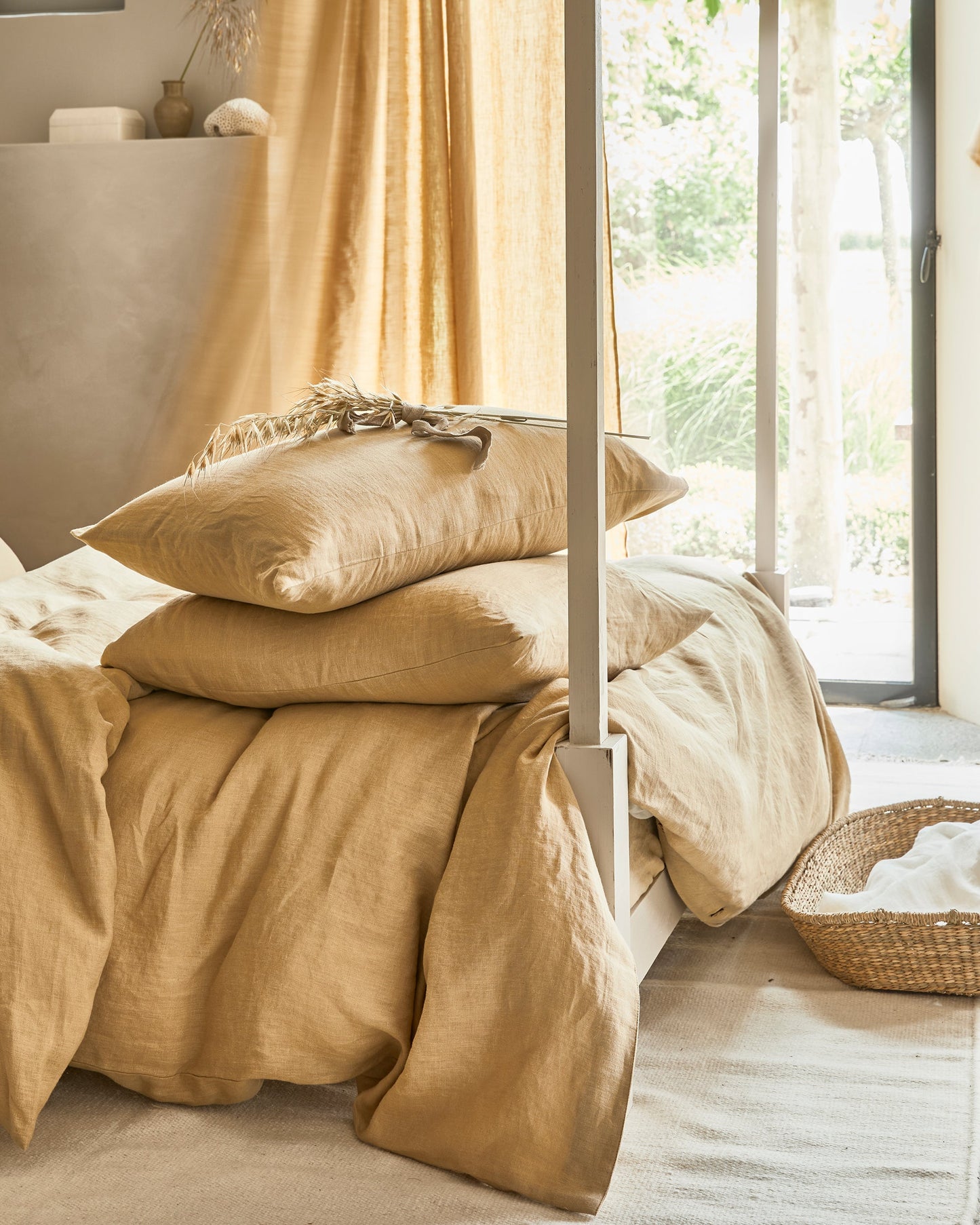 Sandy beige linen duvet cover - MagicLinen