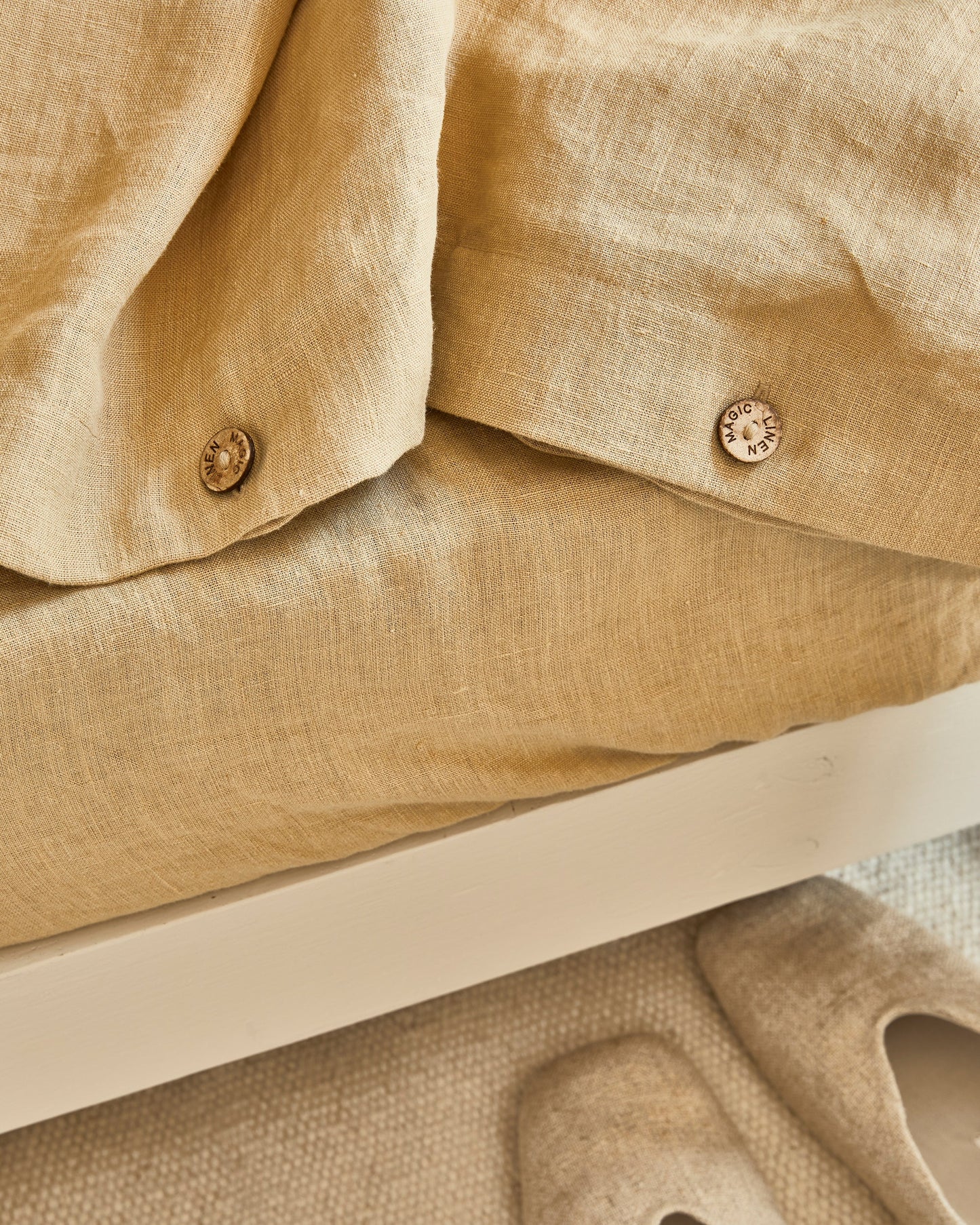 Sandy beige linen duvet cover - MagicLinen