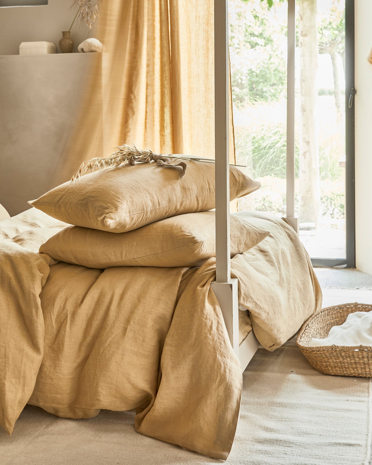 Sandy beige linen pillowcase - MagicLinen